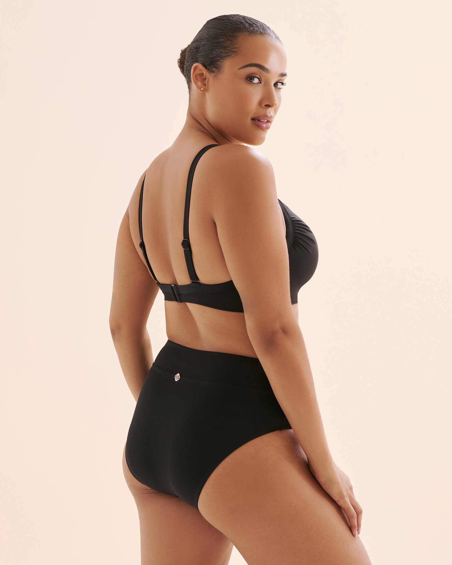 TURQUOISE COUTURE High-Rise Bikini Bottom Black 01300479 - View1