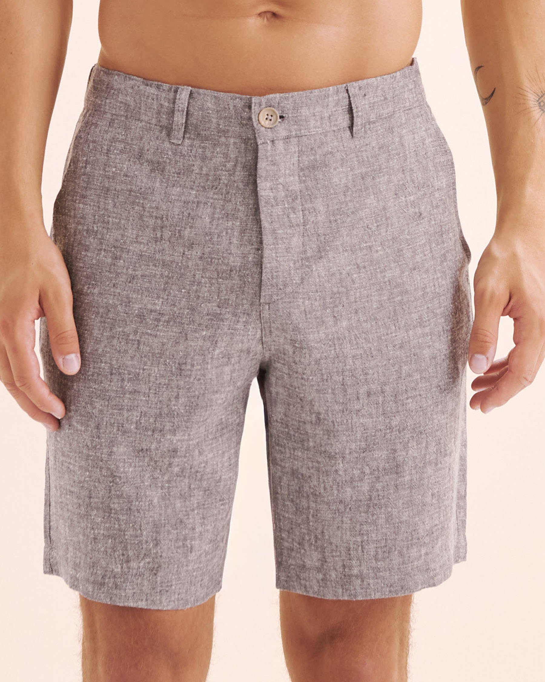 OFF THE BEACH Linen Blend Shorts Grey 04200011 - View1