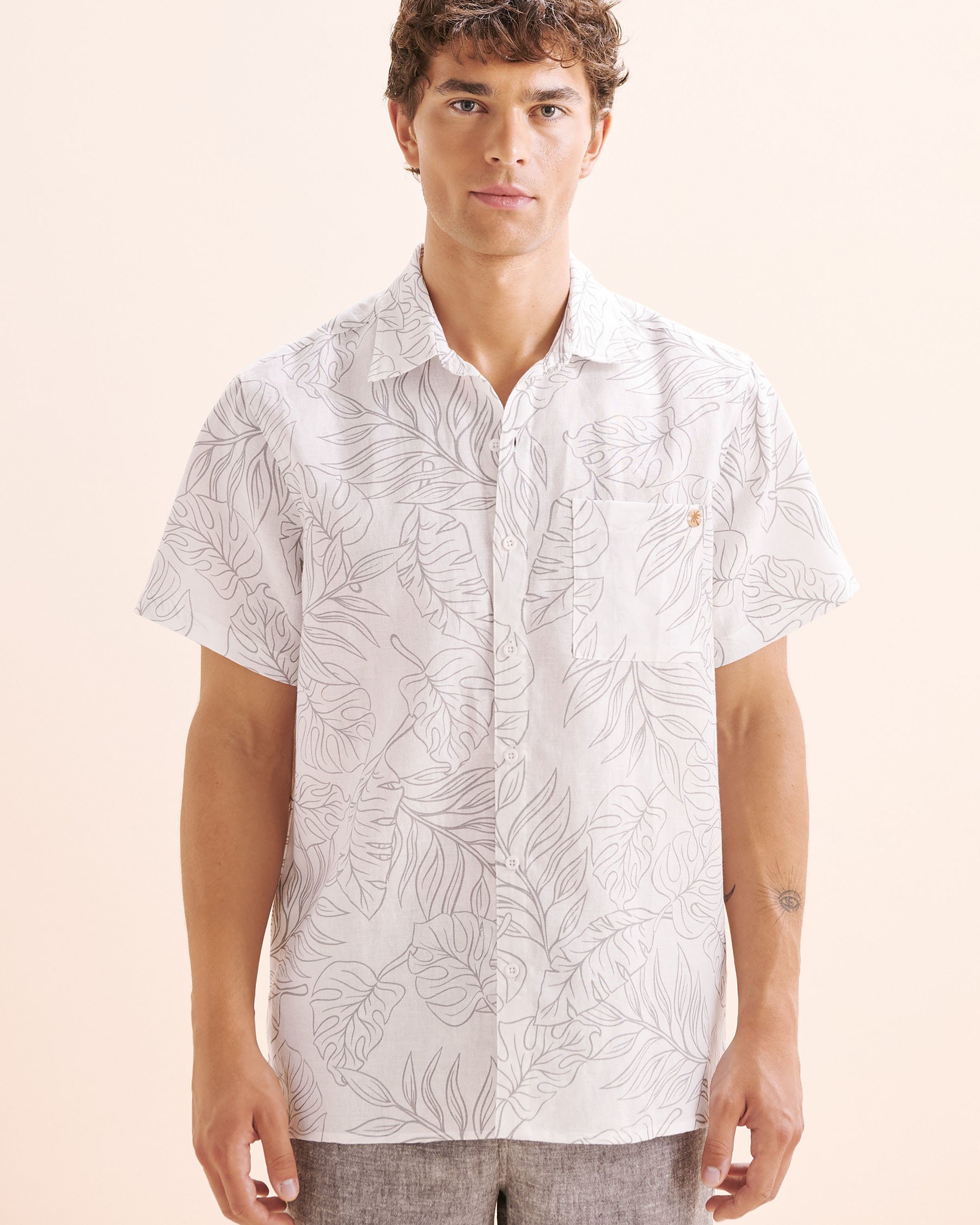 OFF THE BEACH Linen Short Sleeves Shirt White 04100042 - View8