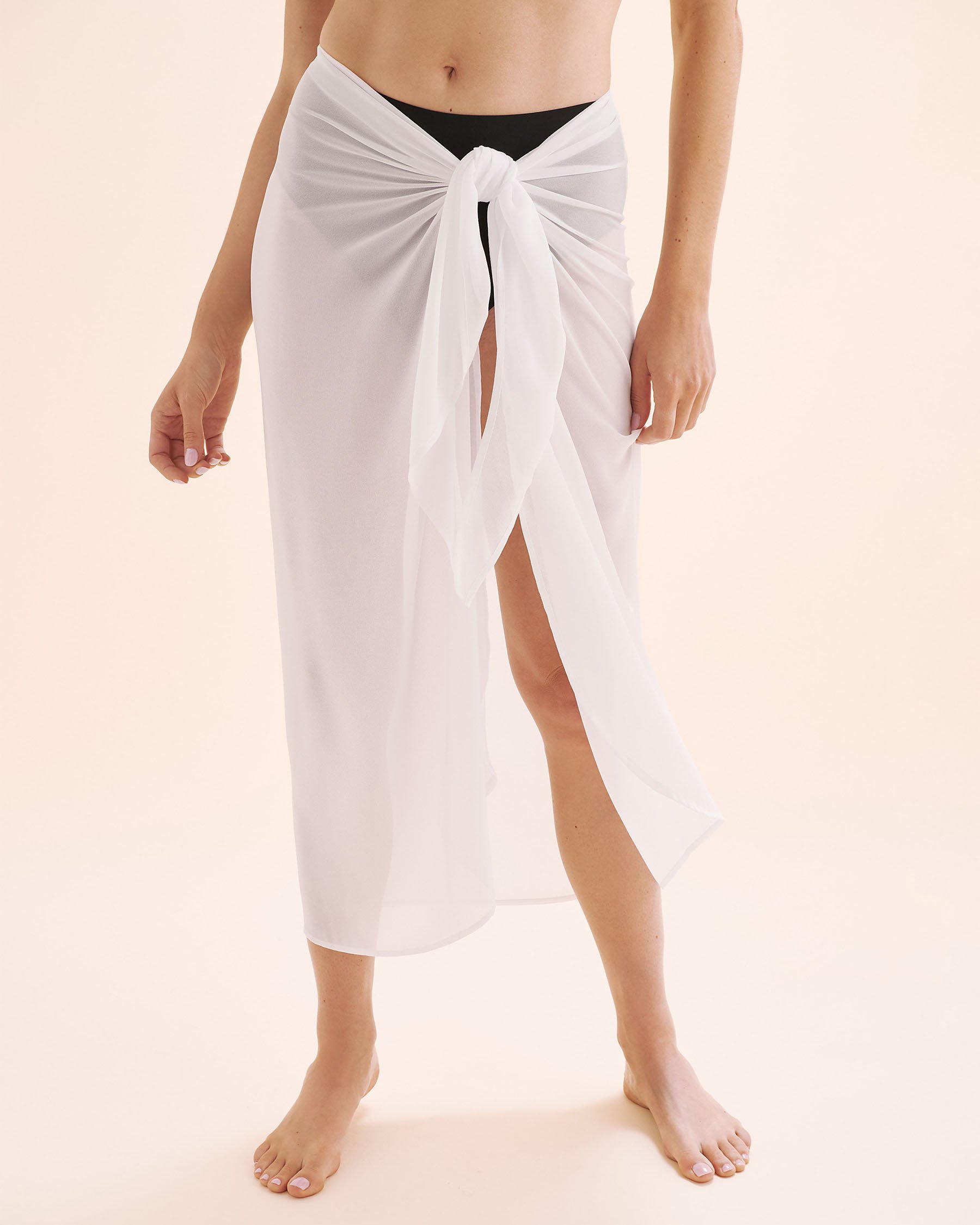 TURQUOISE COUTURE Long Chiffon Pareo White 02200106 - View1