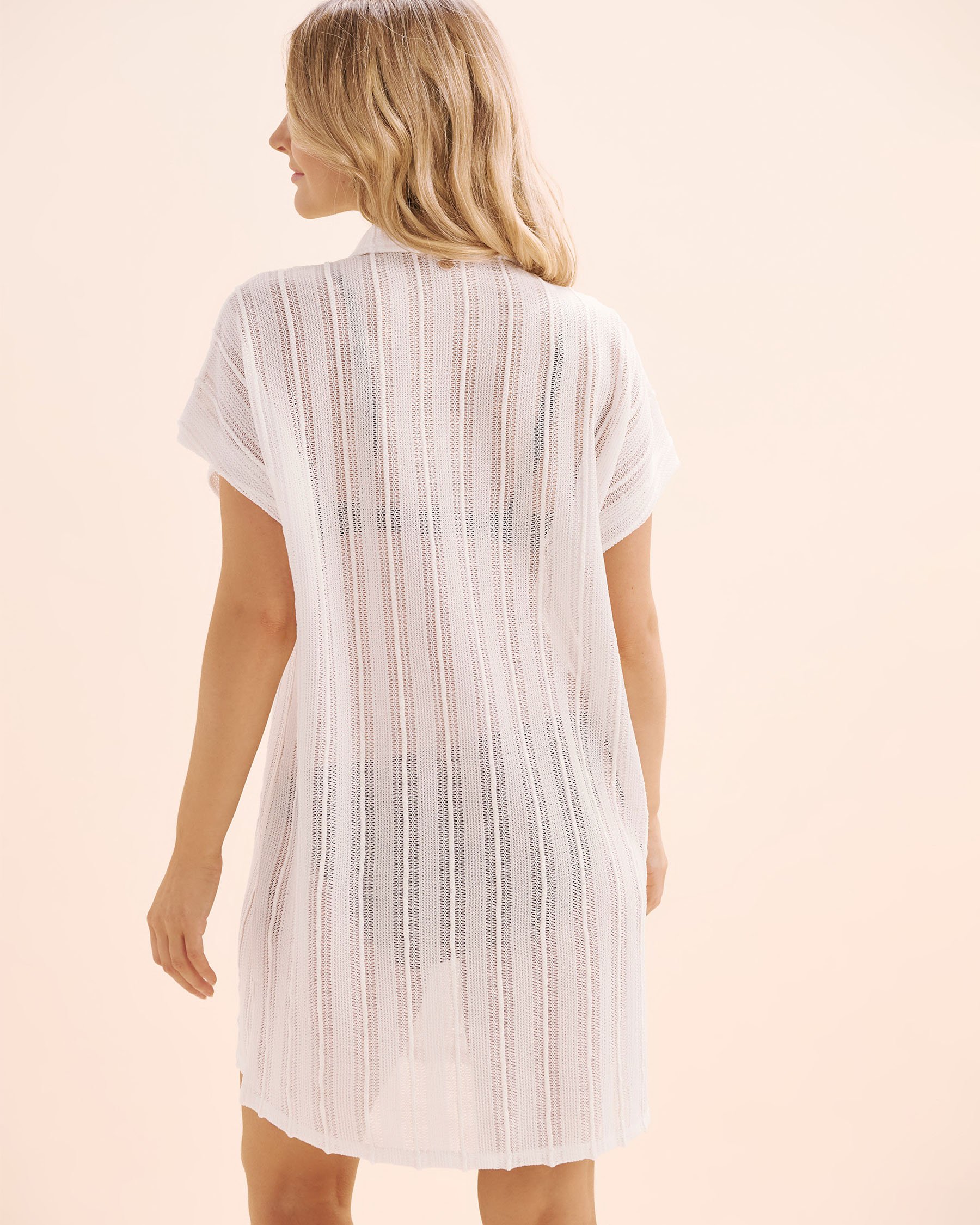 OFF THE BEACH Crochet Short Sleeves Shirt White 02100039 - View6