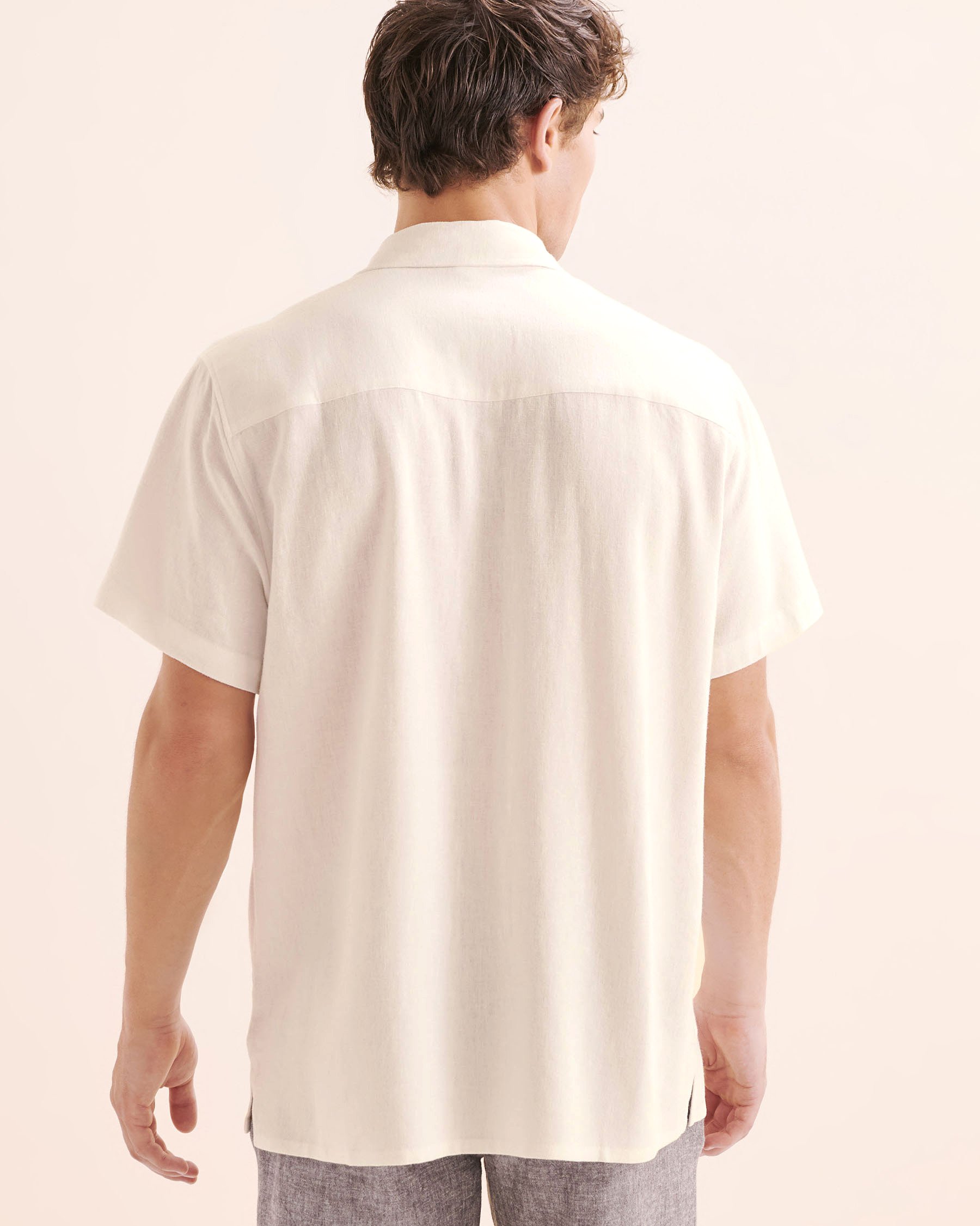 OFF THE BEACH Linen Blend Short Sleeves Shirt White 04100049 - View2