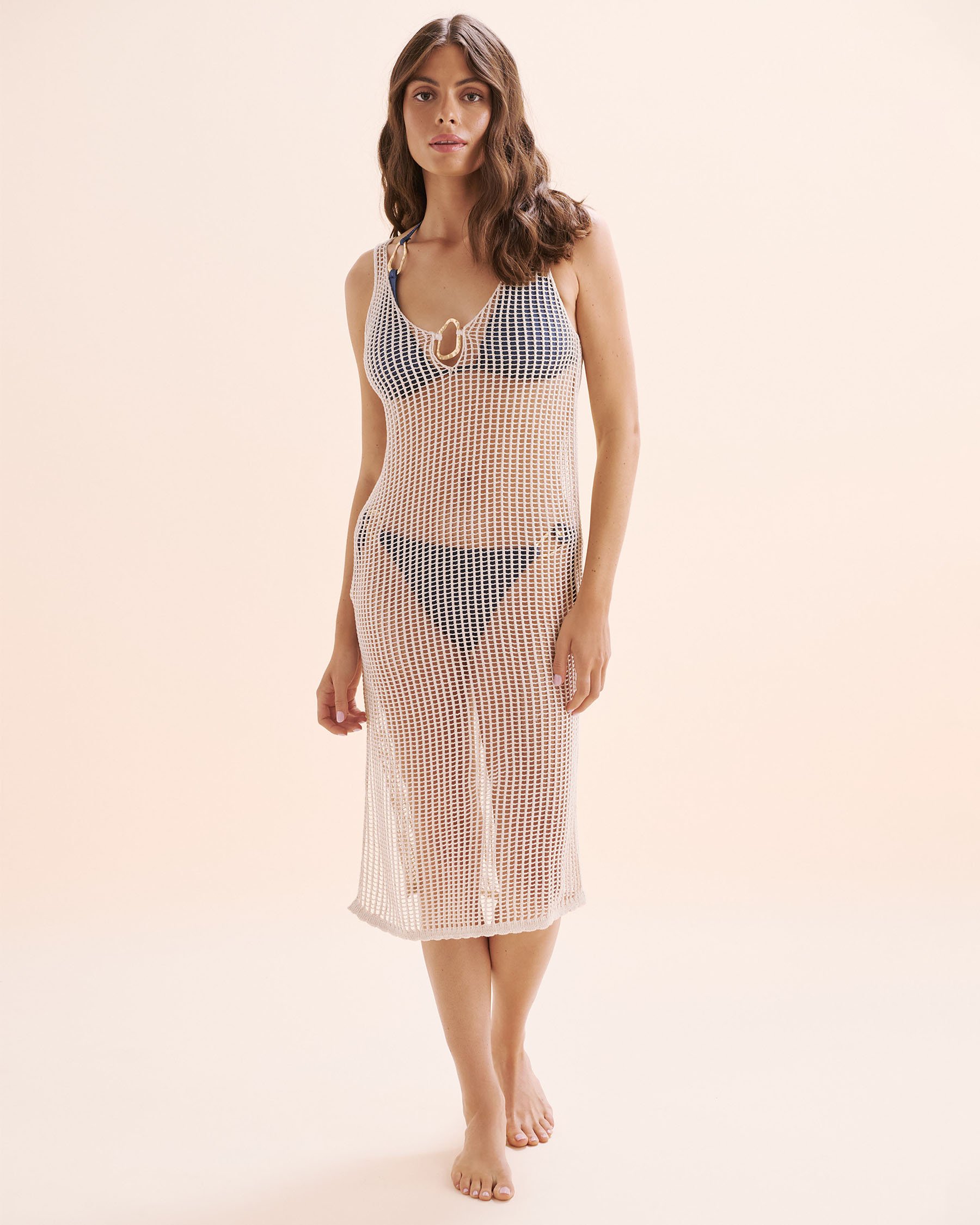 SANTEMARE Crochet Dress Beige 02300169 - View1