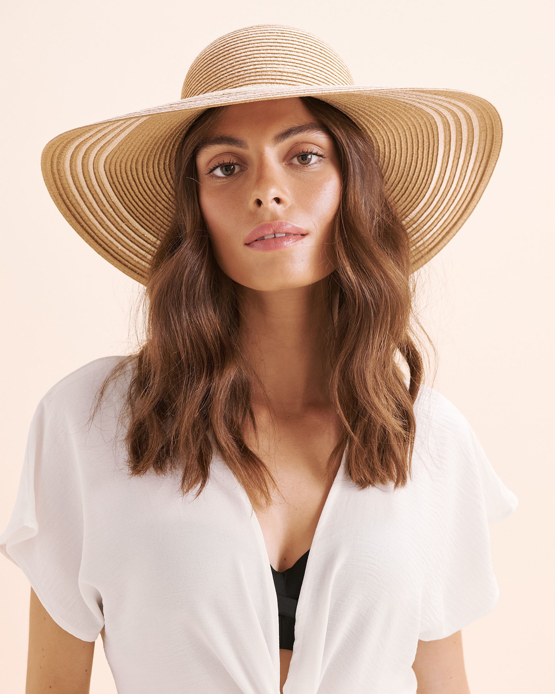 SARAJANE Two Tones Wide Brim Hat Beige 25SJ3638 - View7