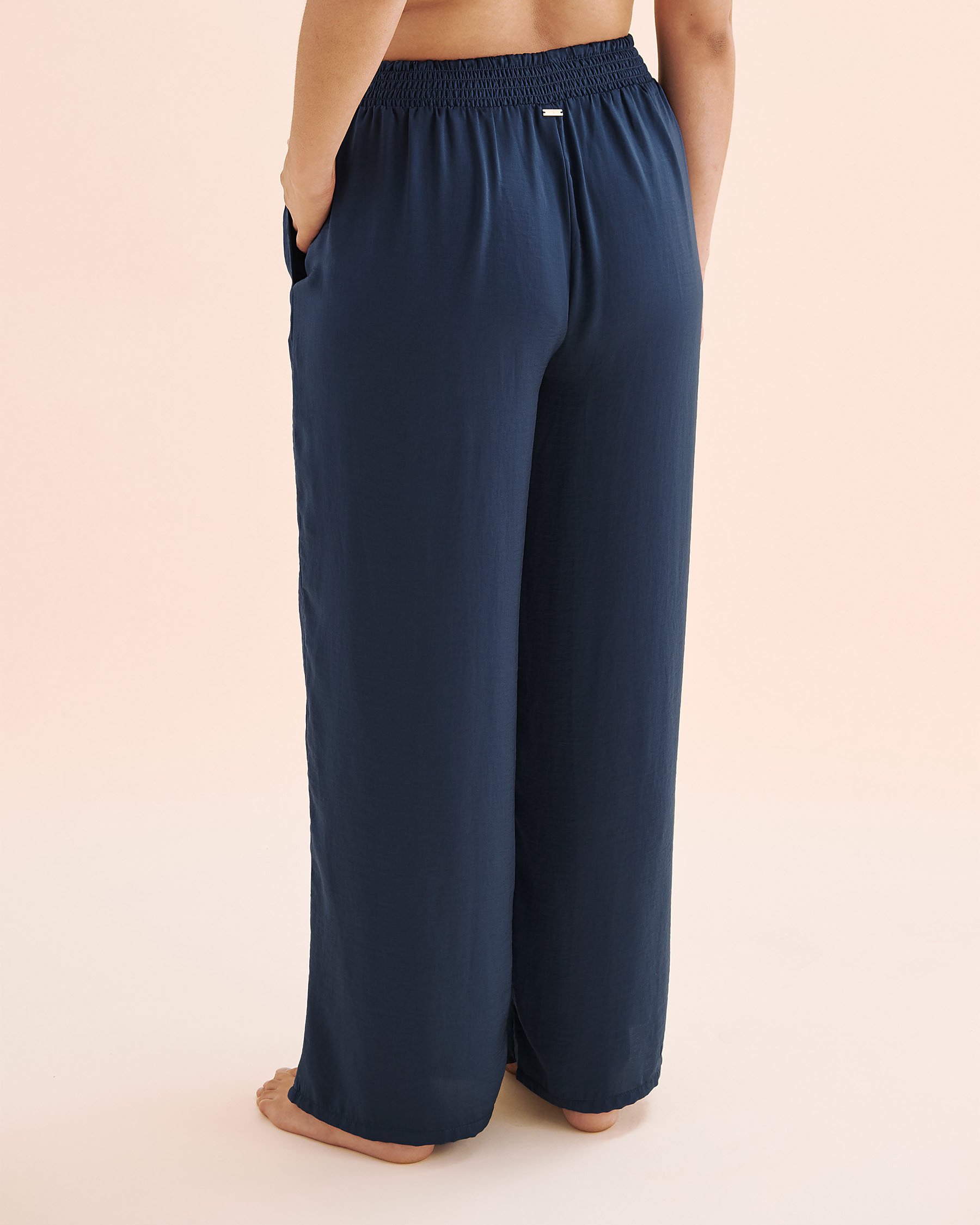 SANTEMARE Pantalon en satin Bleu marine 02200095 - View2