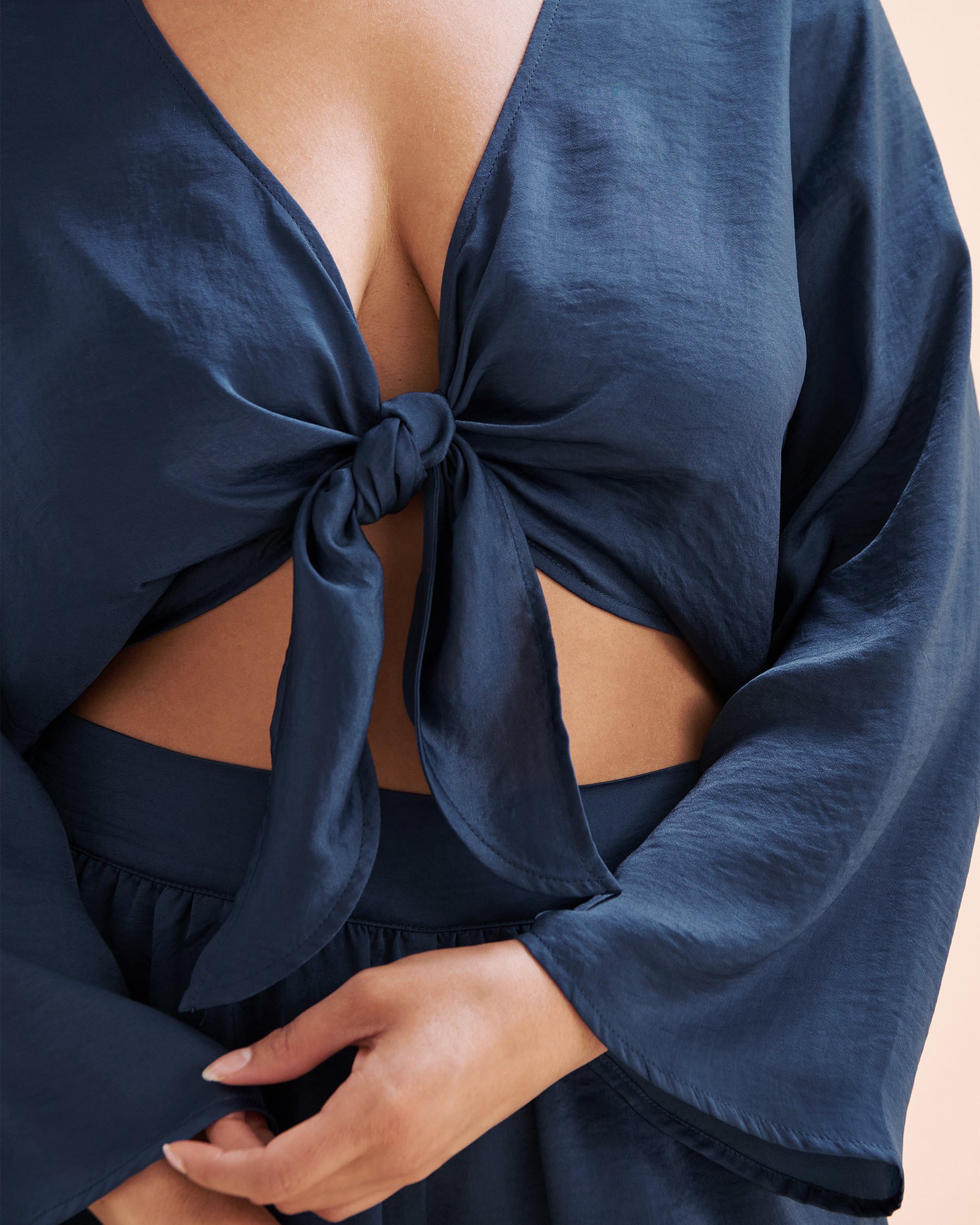 SANTEMARE Haut en satin Bleu marine 02100040 - View3