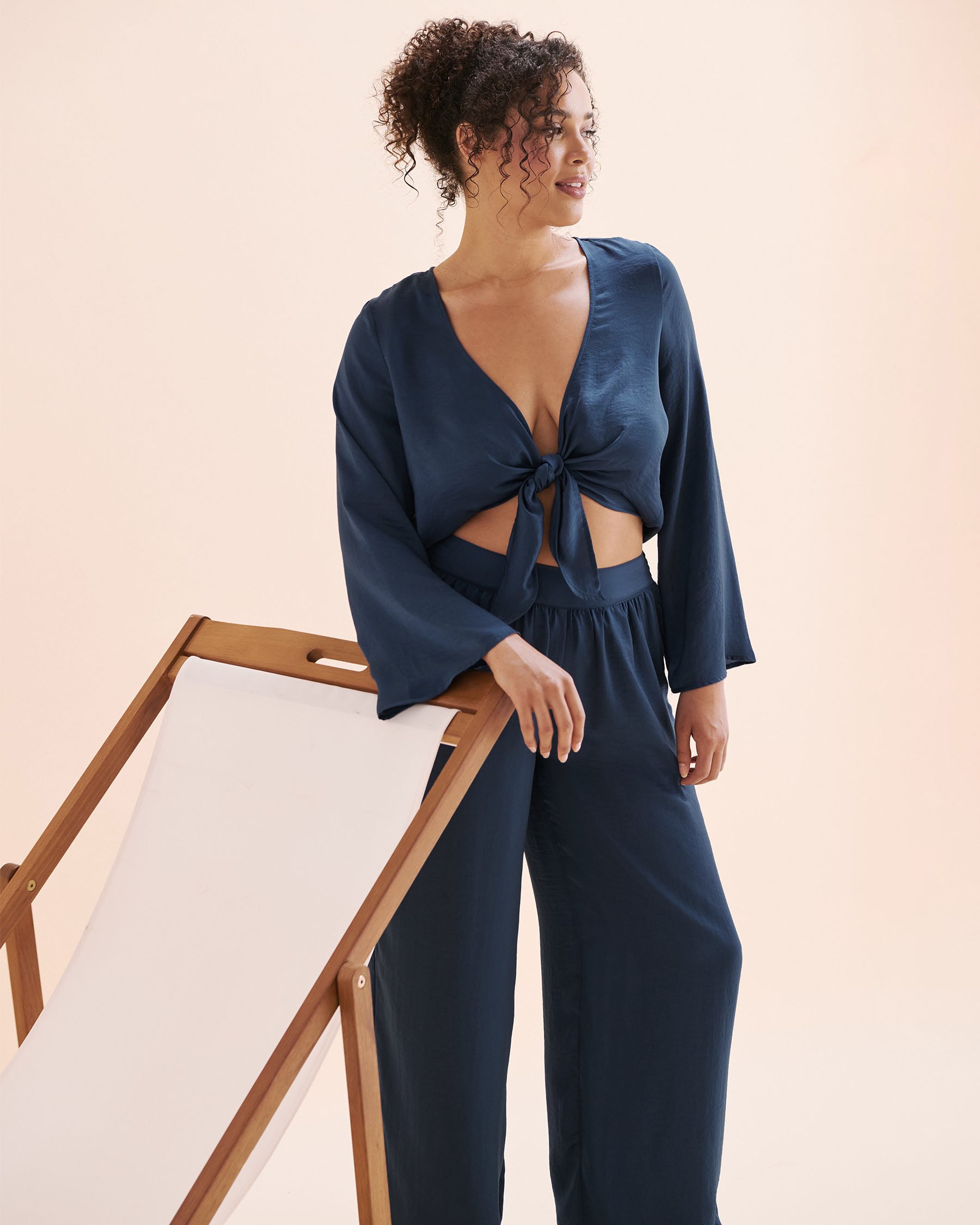 SANTEMARE Satin Pants Ensign Blue 02200095 - View3