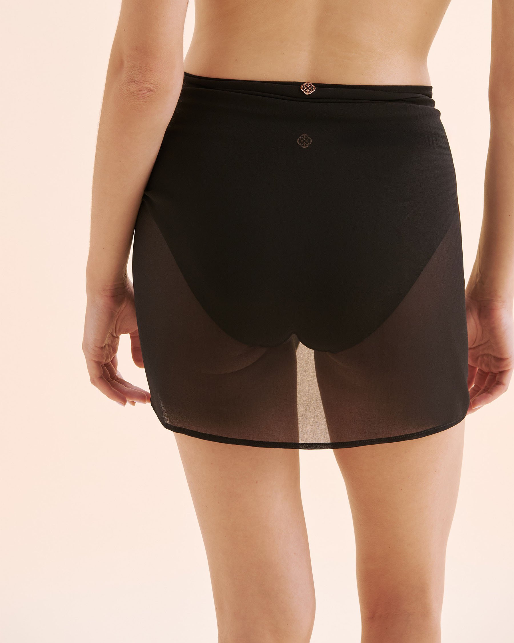 TURQUOISE COUTURE Short Chiffon Pareo Black 02200107 - View2