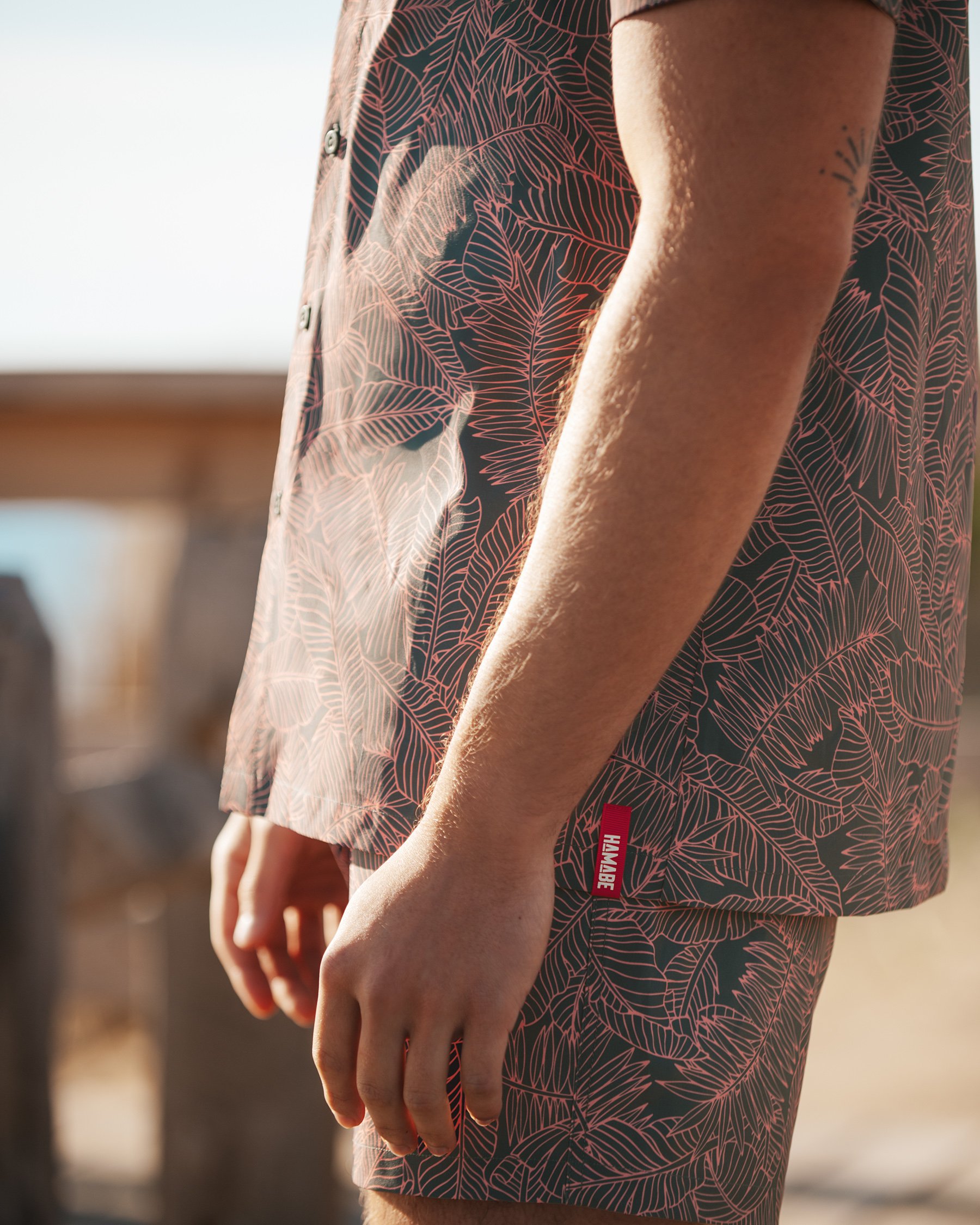 HAMABE Short Sleeve Shirt Grey 04100040 - View2