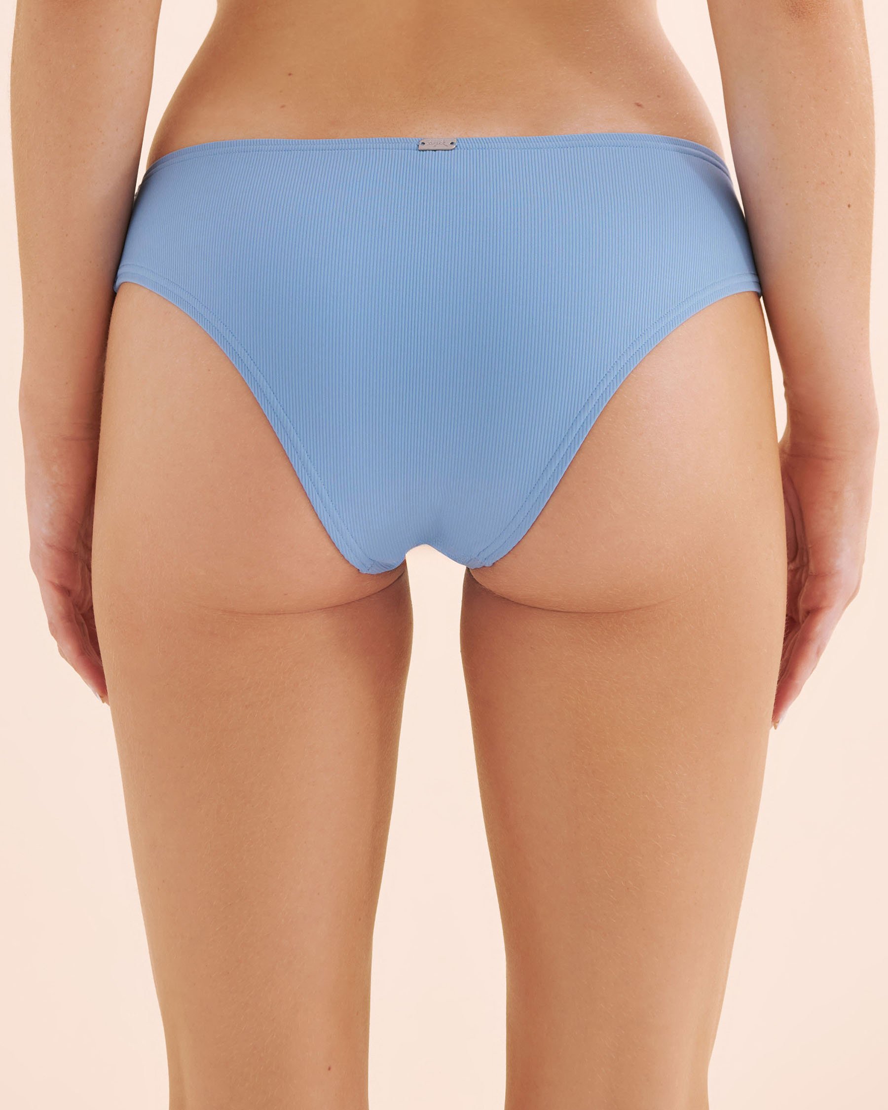TROPIK Ribbed Low-Rise Cheeky Bikini Bottom Blue 01300489 - View6