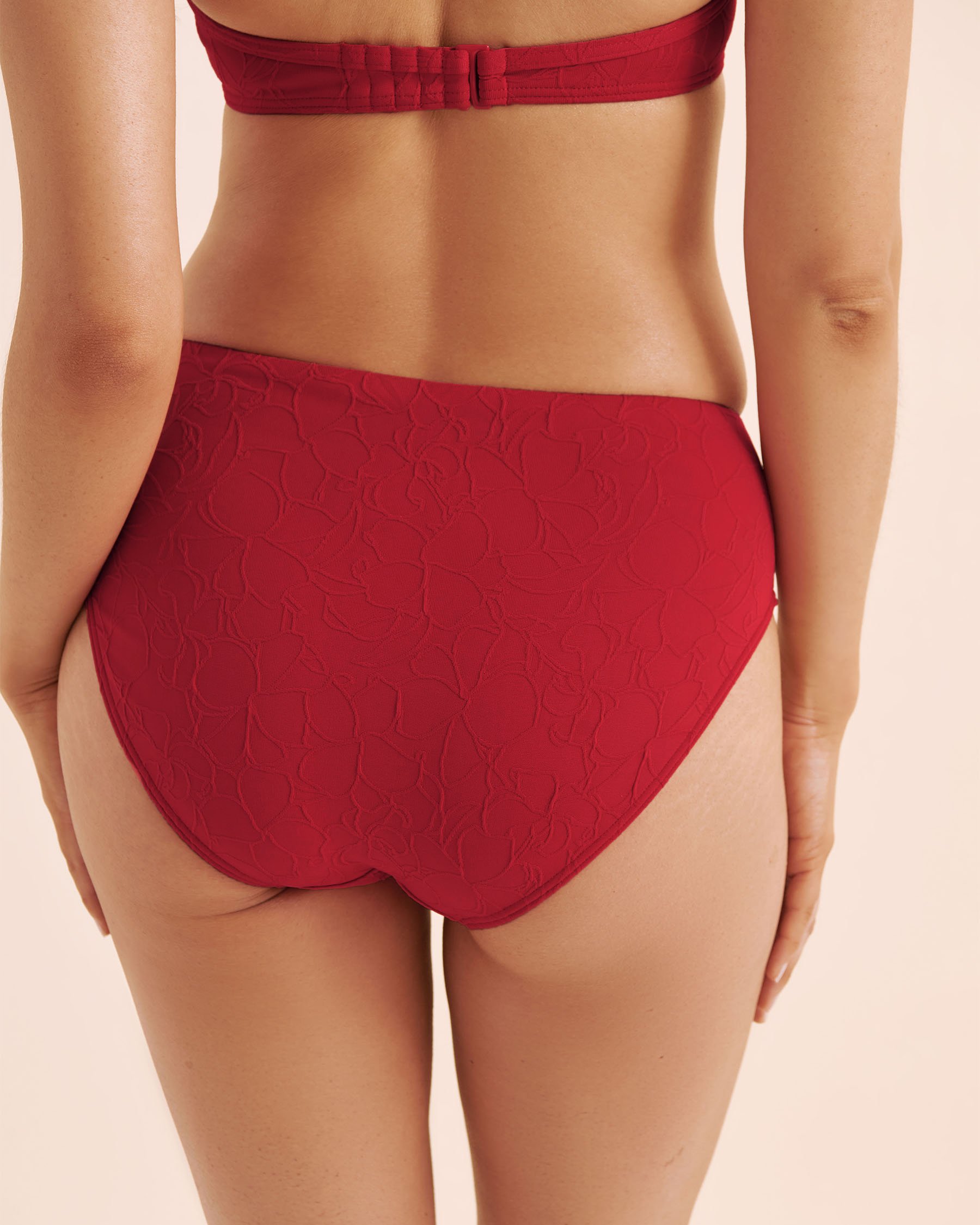 TURQUOISE COUTURE Folded Bikini Bottom Lychee Red 01300486 - View5