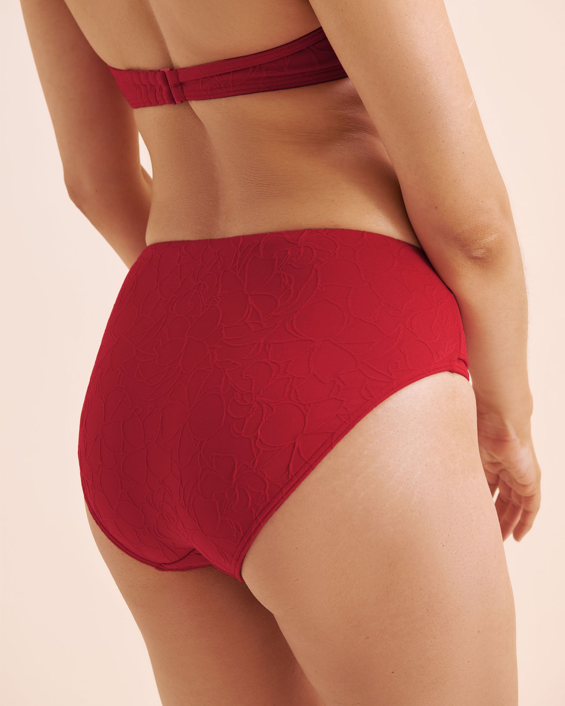 TURQUOISE COUTURE Folded Bikini Bottom Lychee Red 01300486 - View6