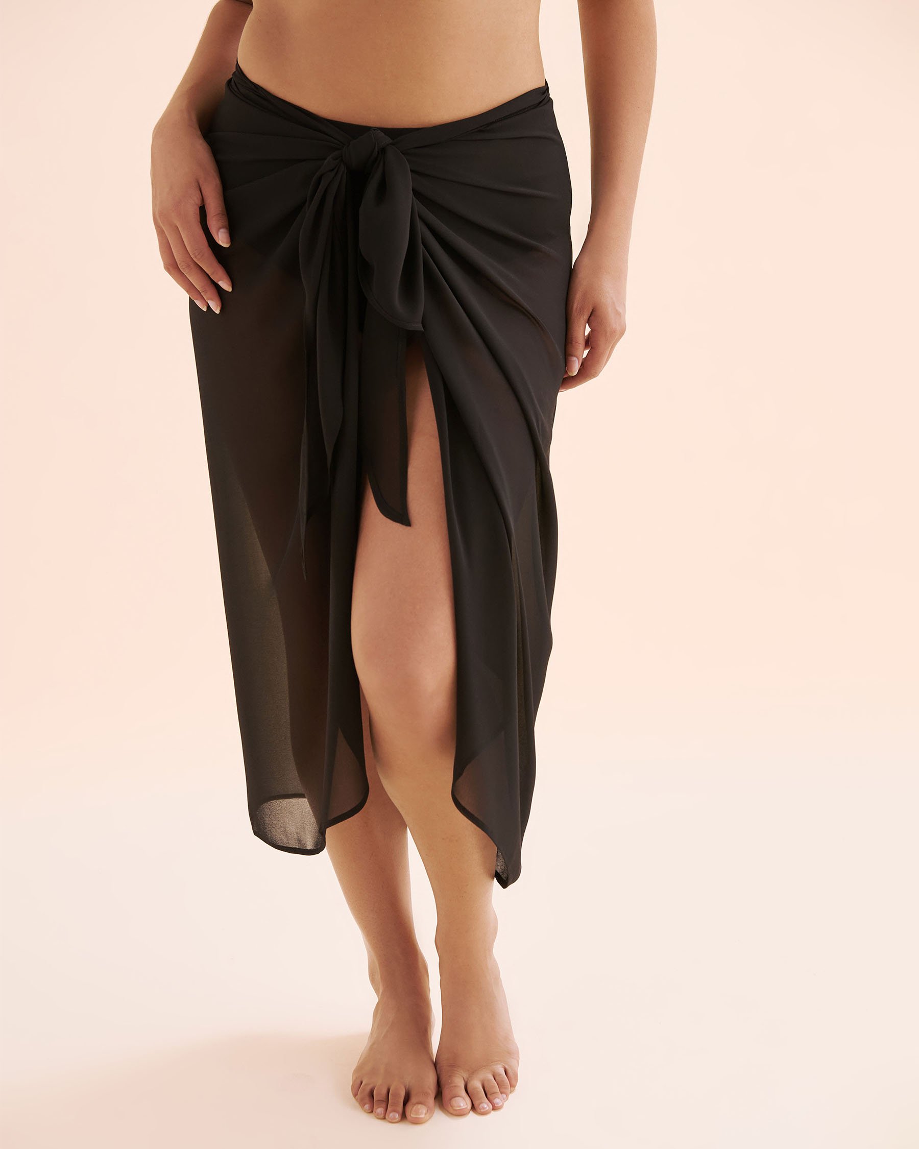 TURQUOISE COUTURE Long Chiffon Pareo Black 02200106 - View1