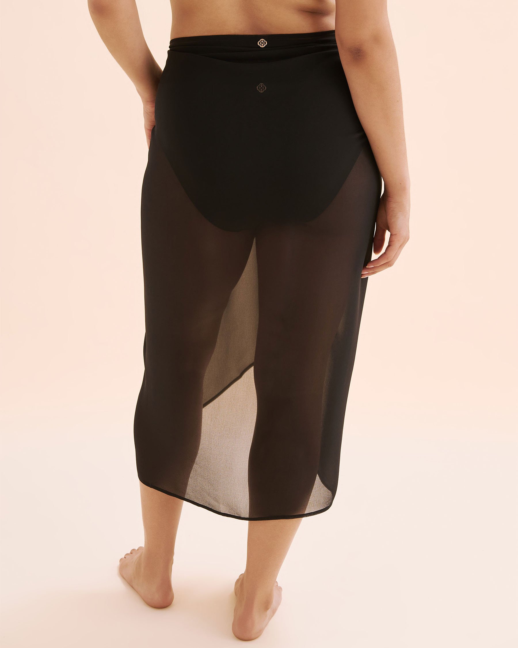 TURQUOISE COUTURE Long Chiffon Pareo Black 02200106 - View2