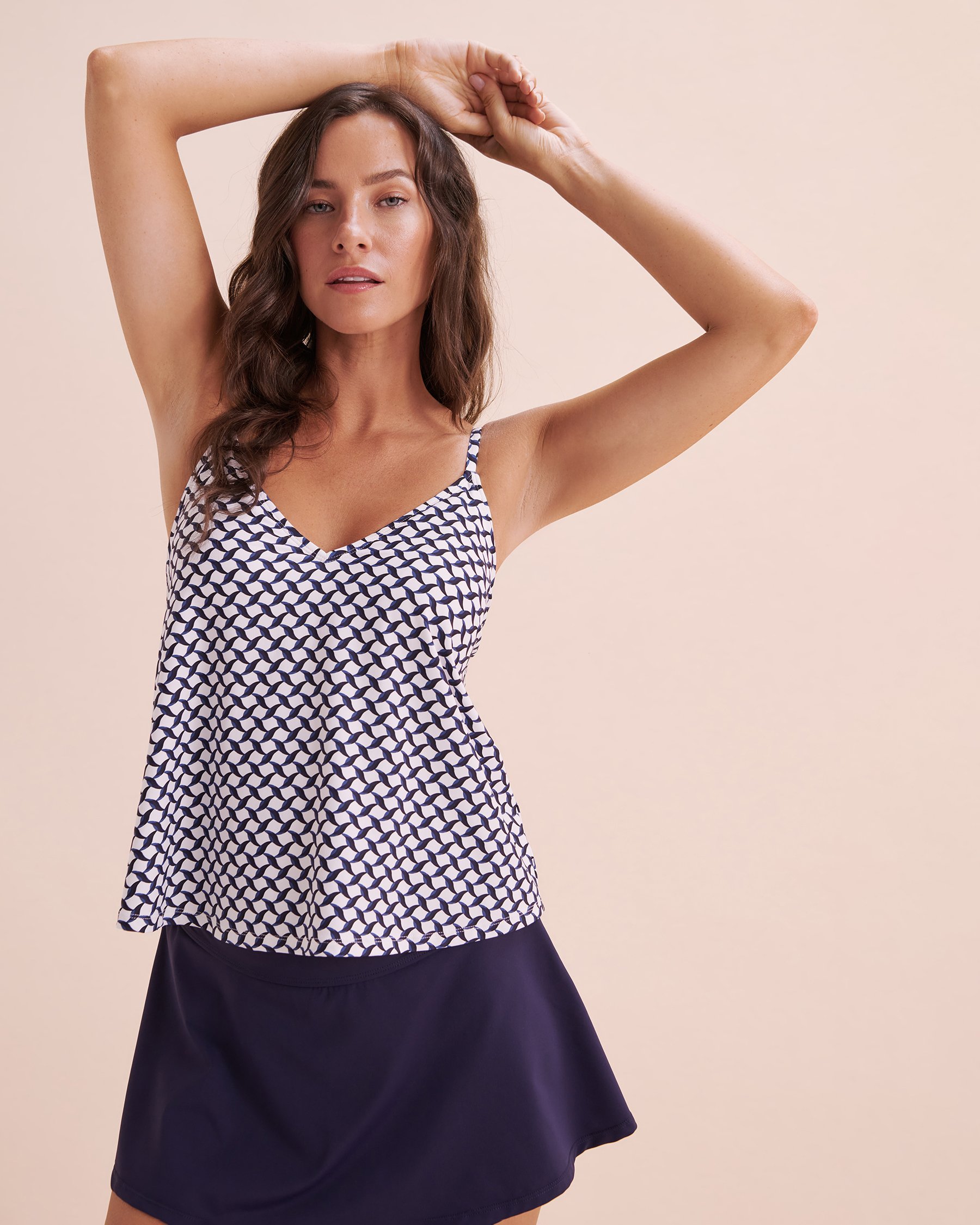 ANNE COLE Haut tankini Neo Geo Géométrique bleu 25MT22430 - Voir6