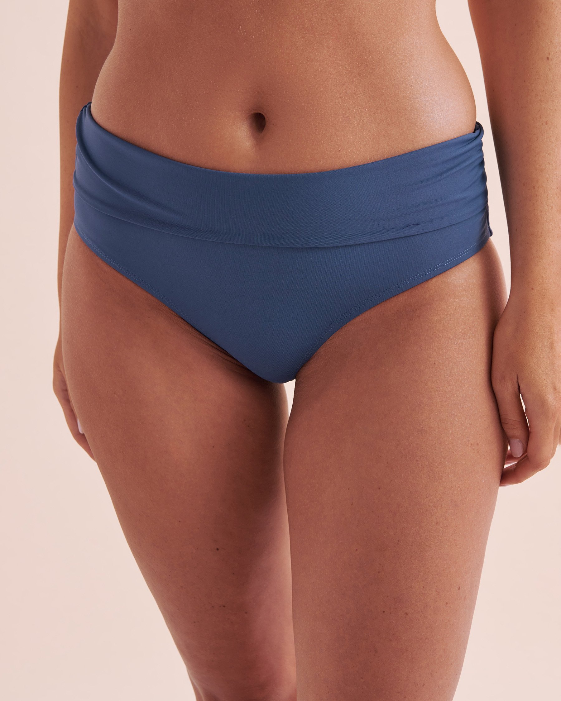 ANNE COLE Live in Color Convertible Bikini Bottom Slate Blue MYMB36001 - View2