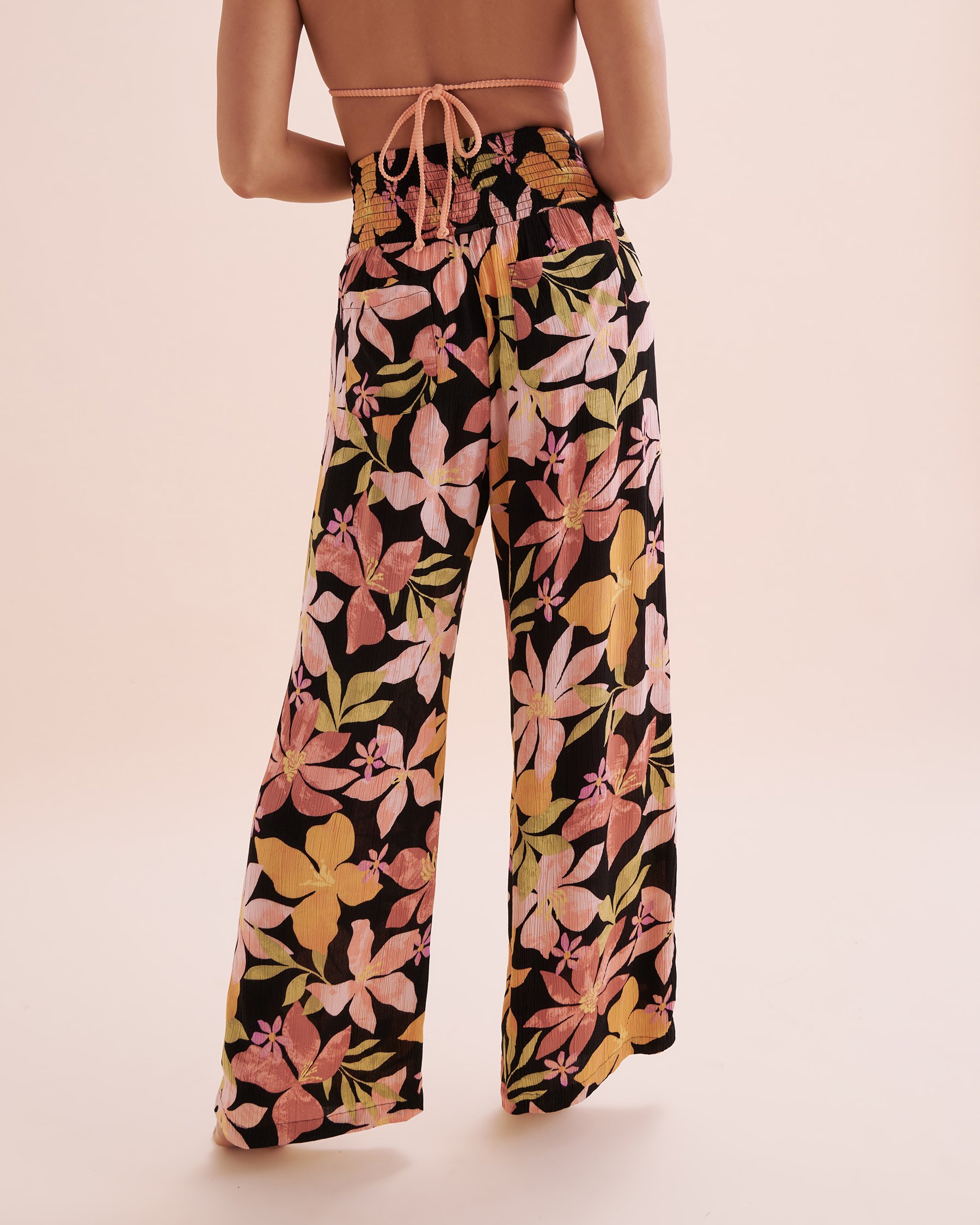 BILLABONG New Waves Wide-leg Pants Pink Flowers ABJNP00263 - View2