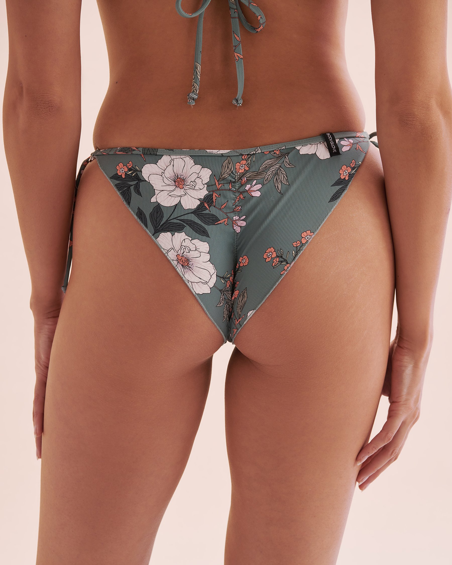 BODY GLOVE Aurora Side Tie Brazilian Bikini Bottom Floral Grey 3965028 - View2