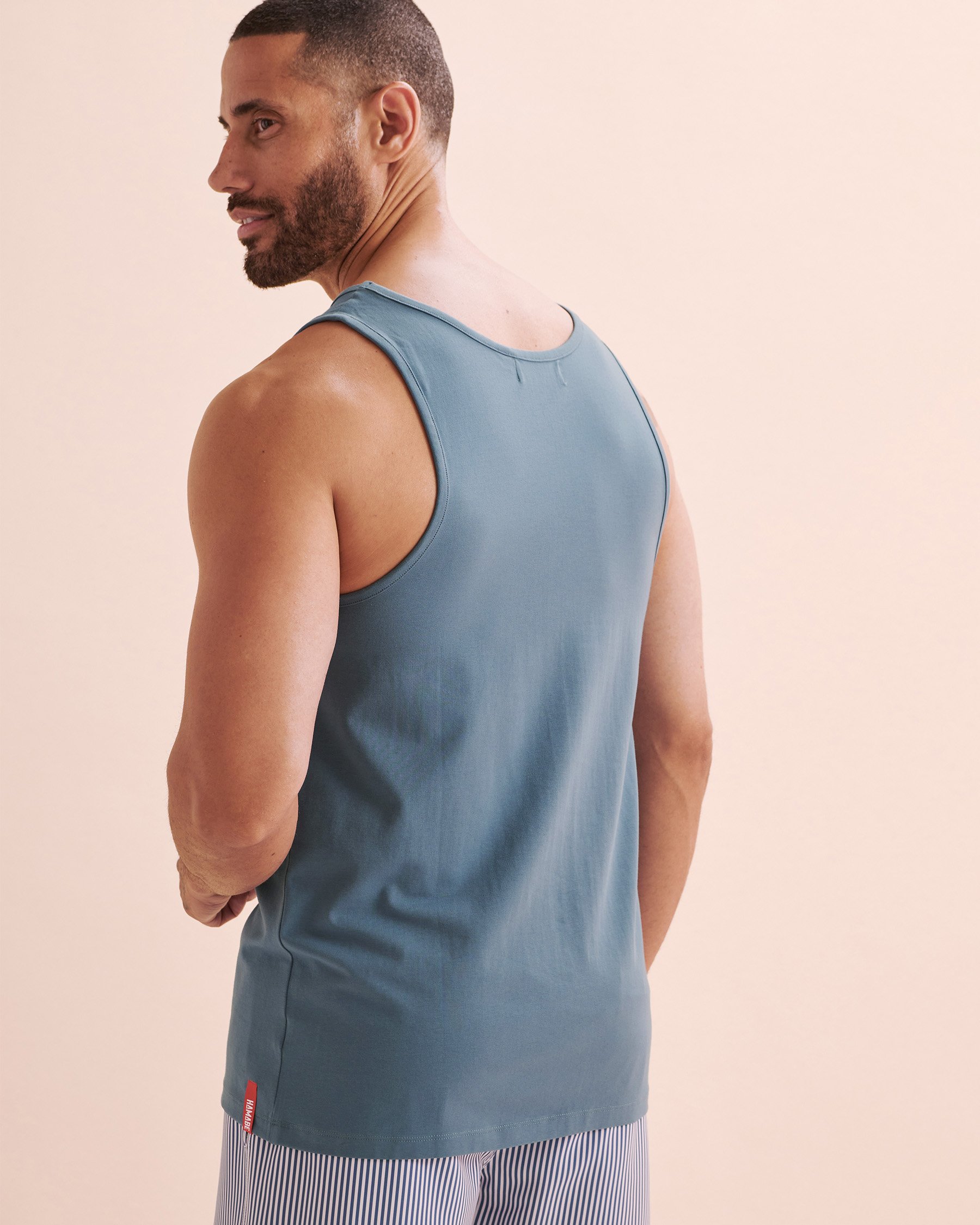 HAMABE Cotton Tank Top Bleu foncé 04100026 - View2