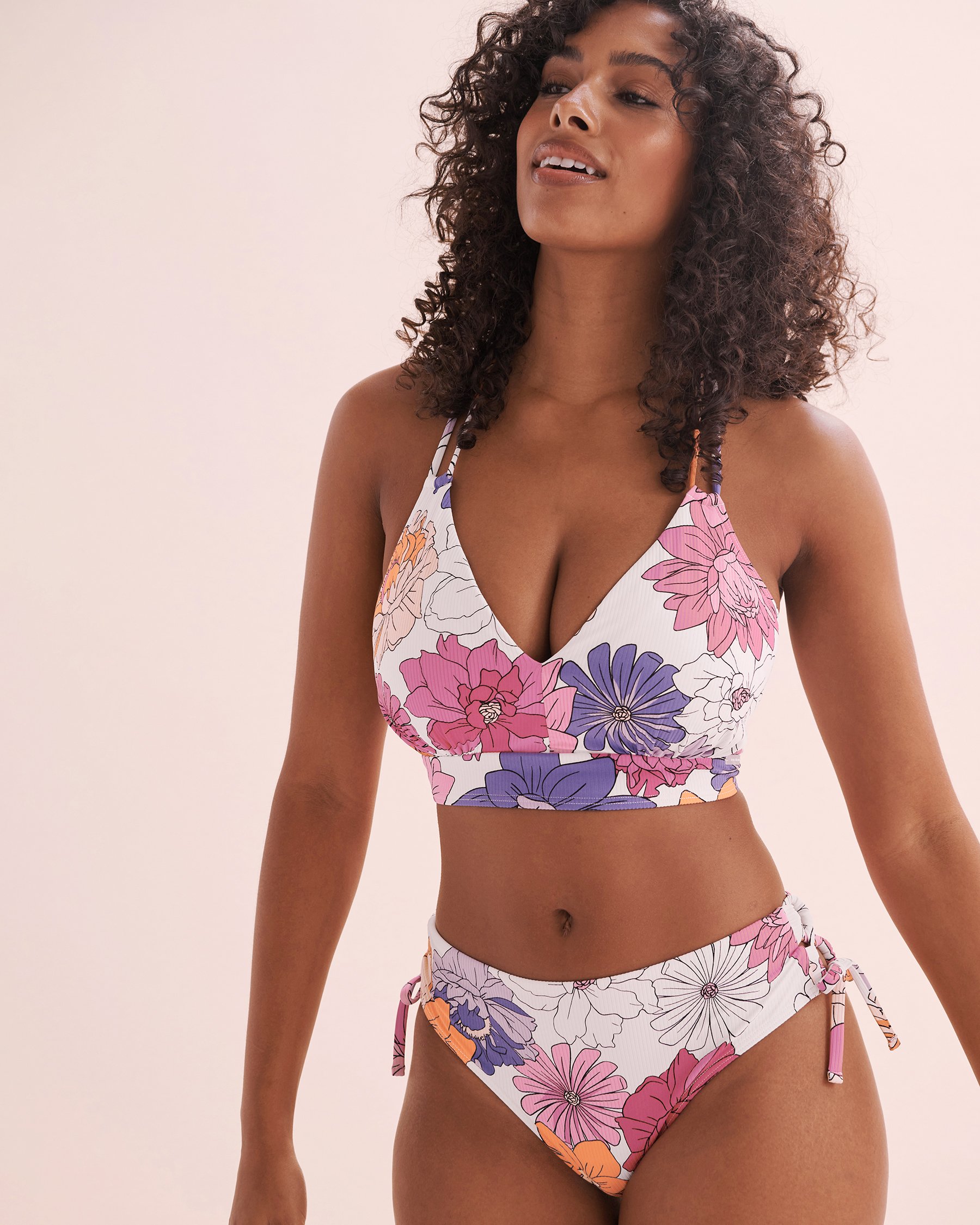 EAU DE SEA Floral Bloom Ribbed D Cup Bralette Bikini Top Floral Bloom 01200083 - View7