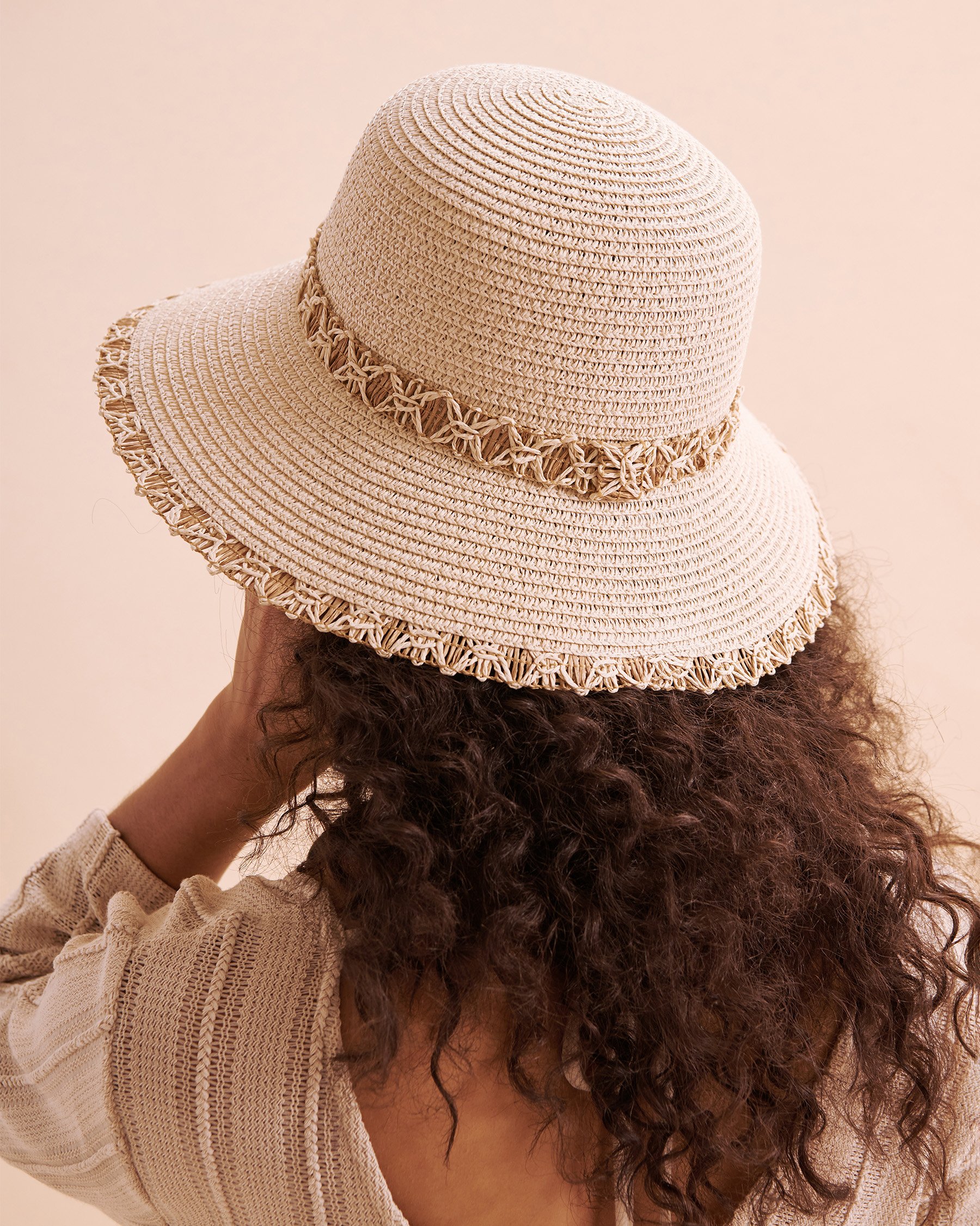 LES ACCESSOIRES FINDS FINDS ACCESSOIRES INC CHINA FACTORY Straw Hat Beige LA413-0099 - View2