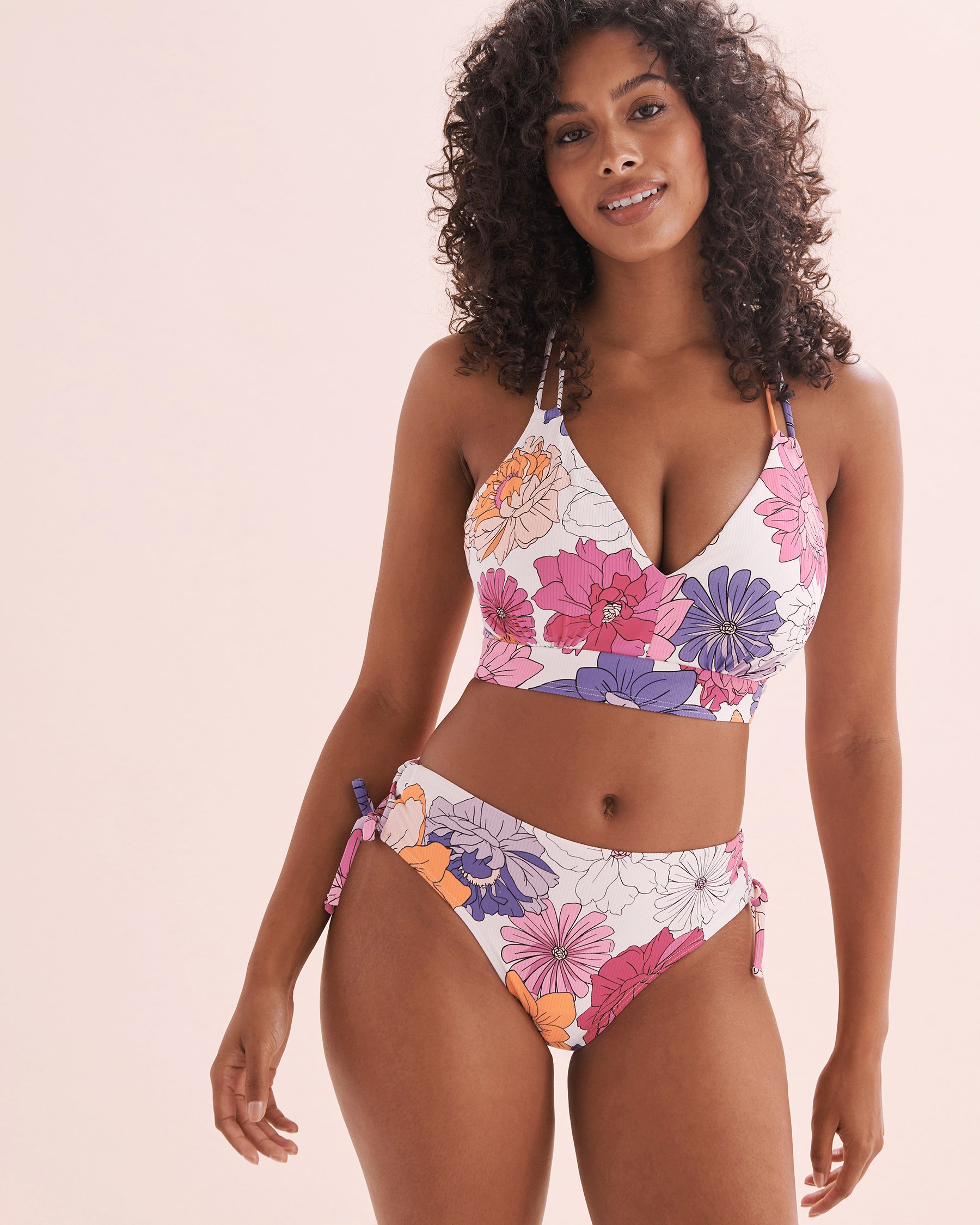 EAU DE SEA Floral Bloom Ribbed D Cup Bralette Bikini Top Floral Bloom 01200083 - View4