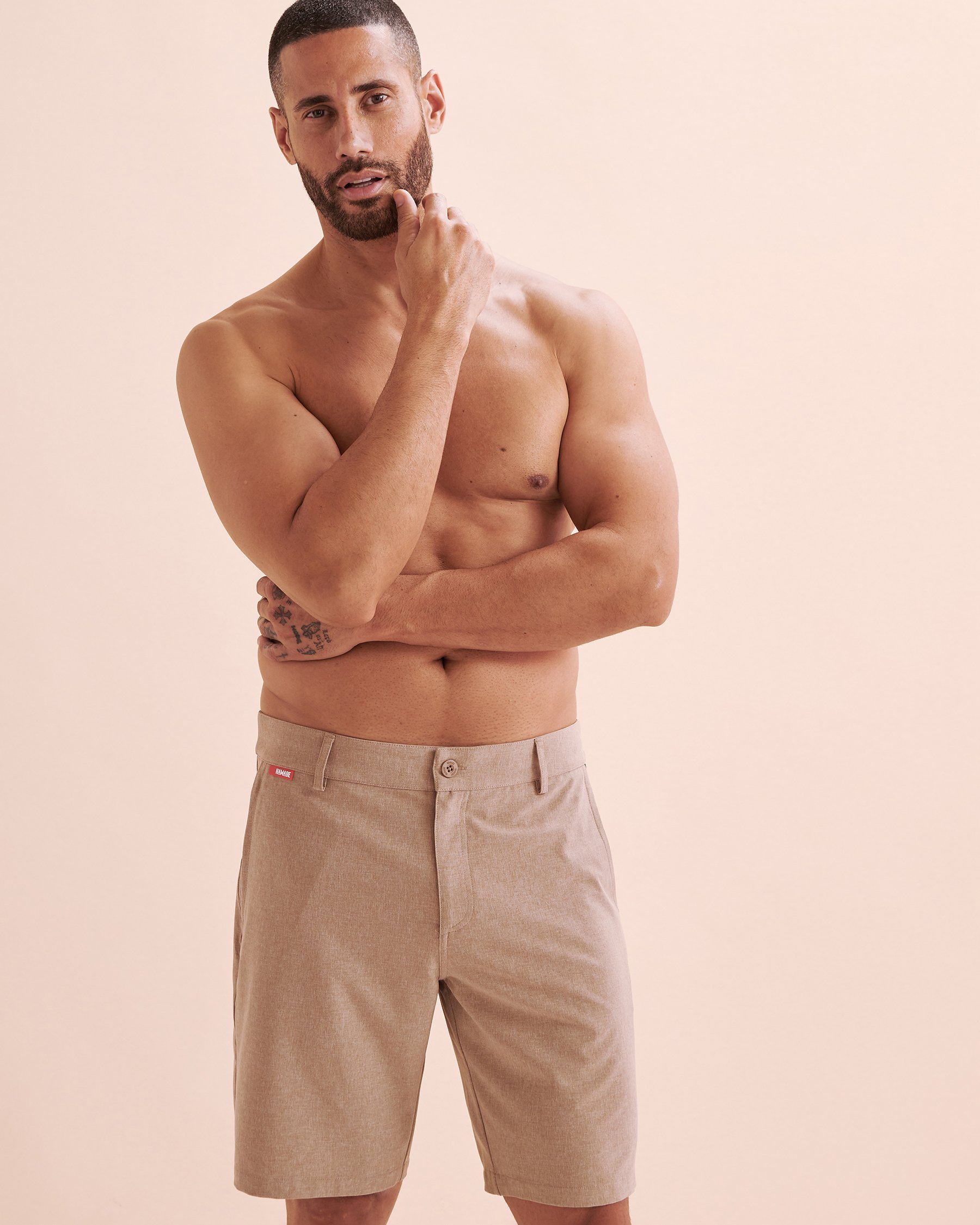 HAMABE Hybrid Shorts Light Khaki 03100038 - View8