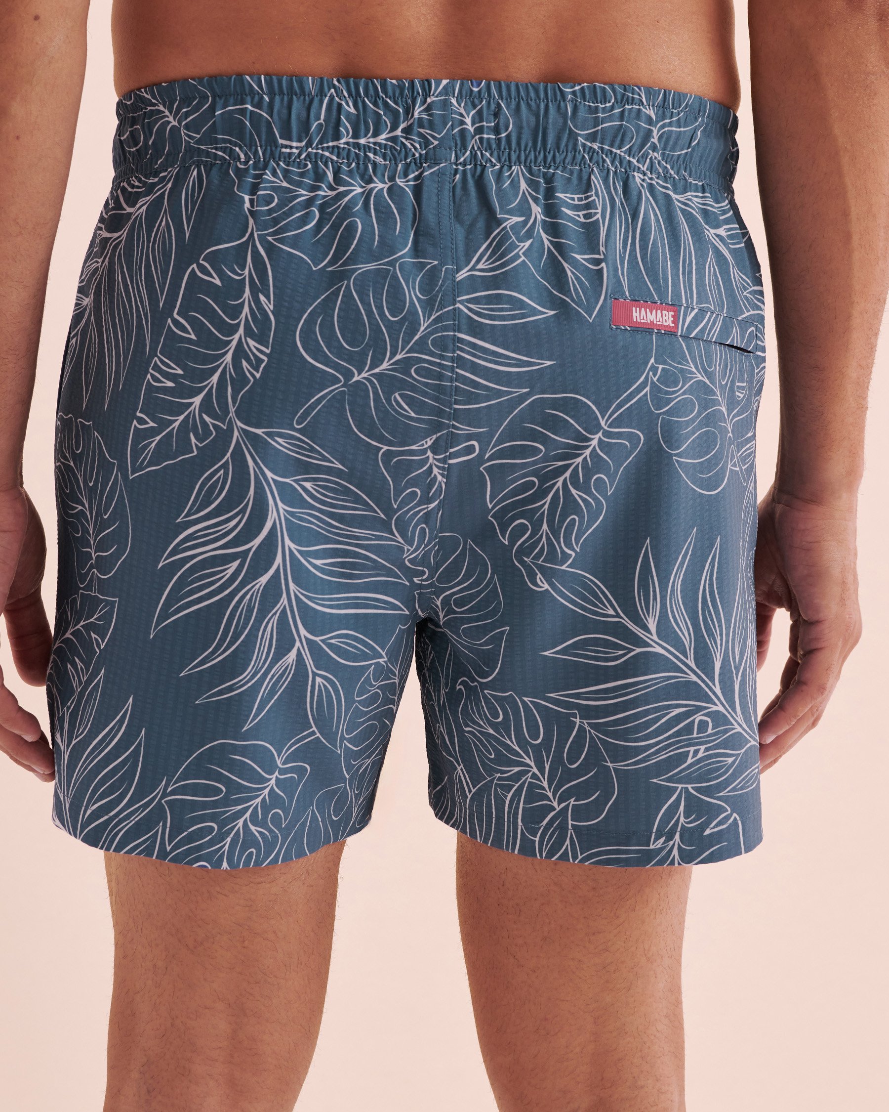 HAMABE Volley Swimsuit Tropical Leaves/Blue 03100039 - View3