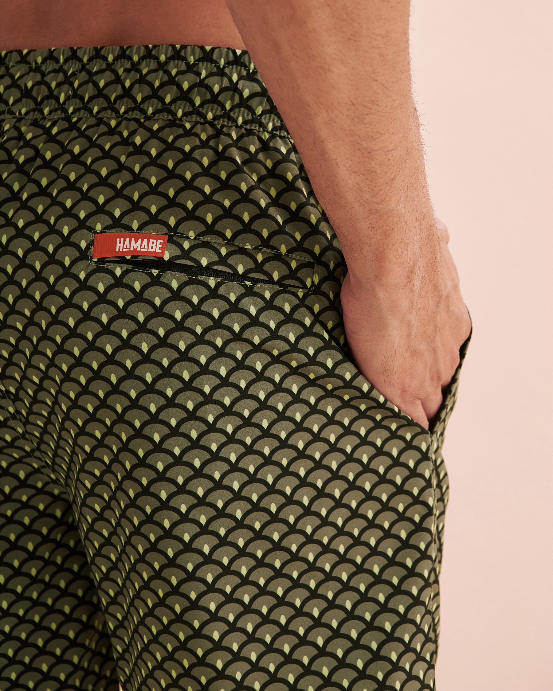 HAMABE Volley Swimsuit Black Geometric 03100041 - View4