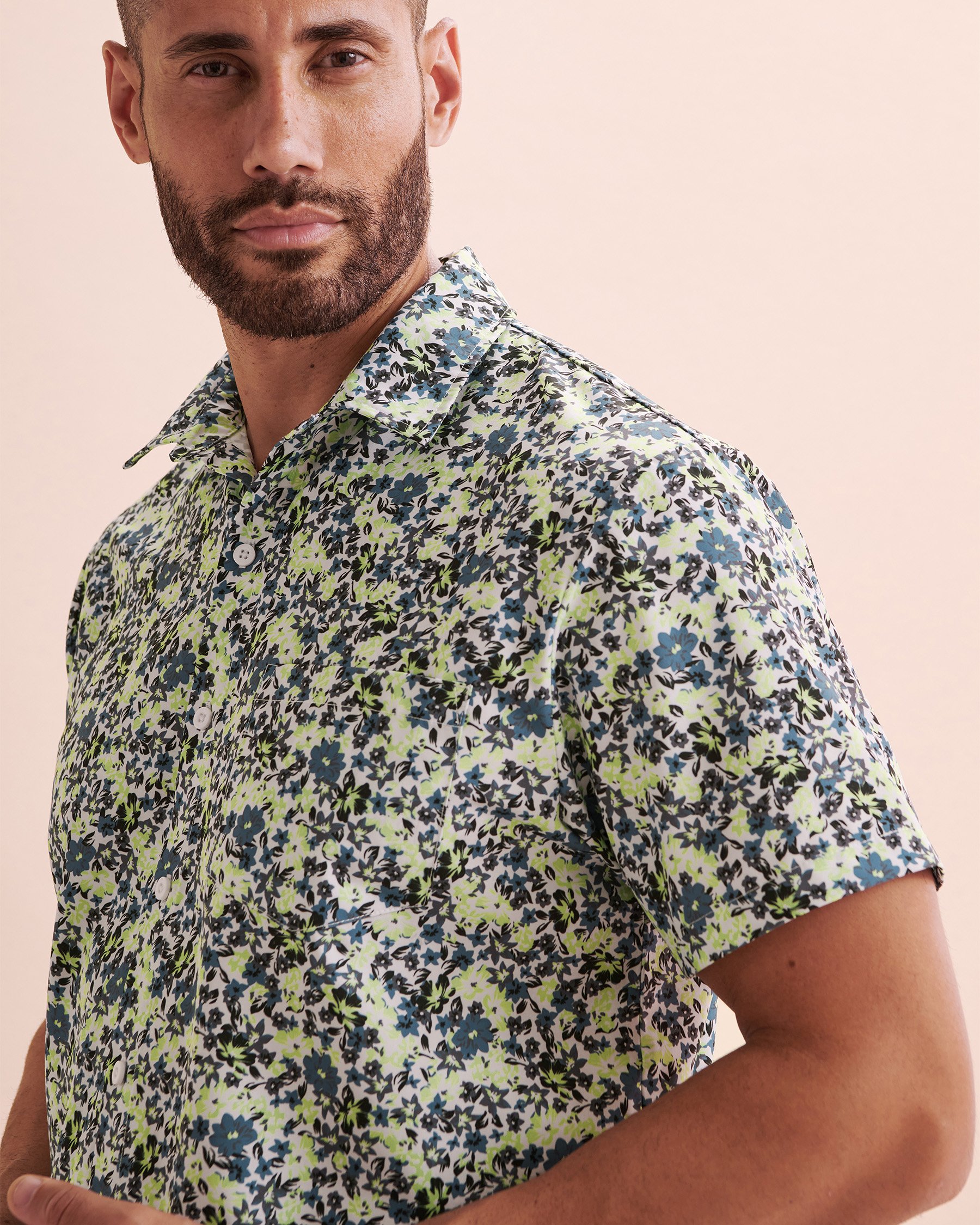 HAMABE Short Sleeve Shirt Ditsy Flowers 04100025 - View4