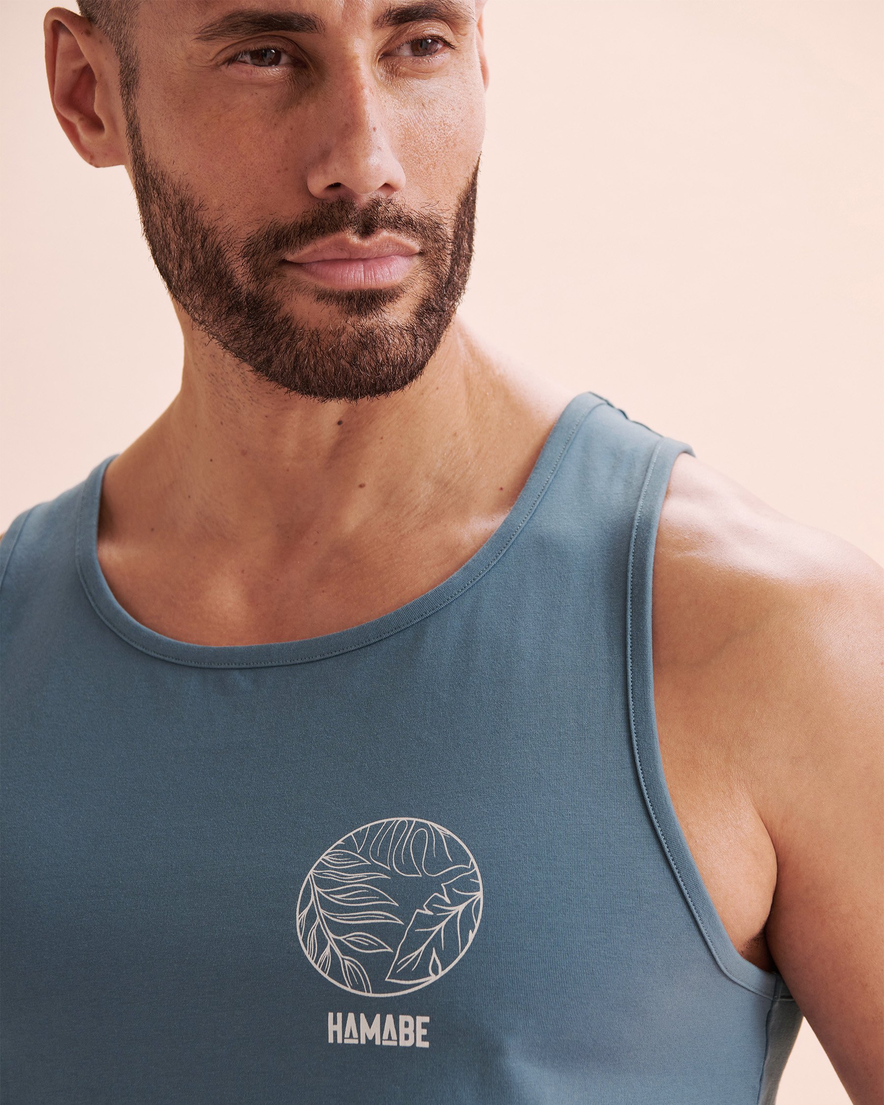 HAMABE Cotton Tank Top Bleu foncé 04100026 - View3