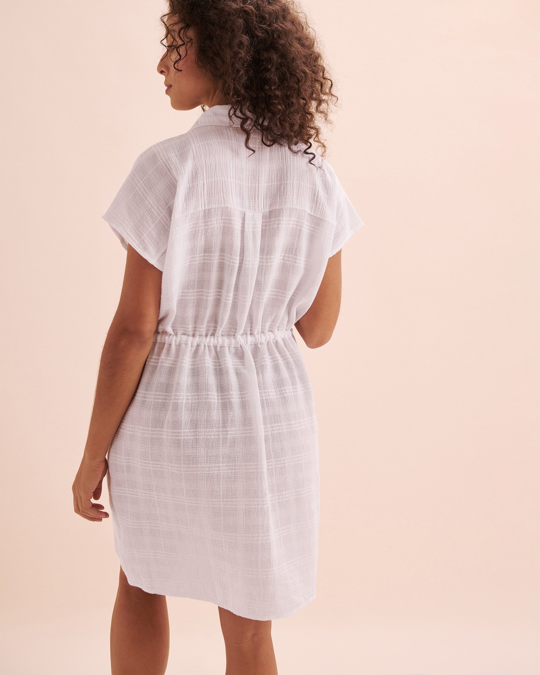 IBIZA BY ANNE COLE Paradise Button-Up Cover-Up White CU61435 - View2