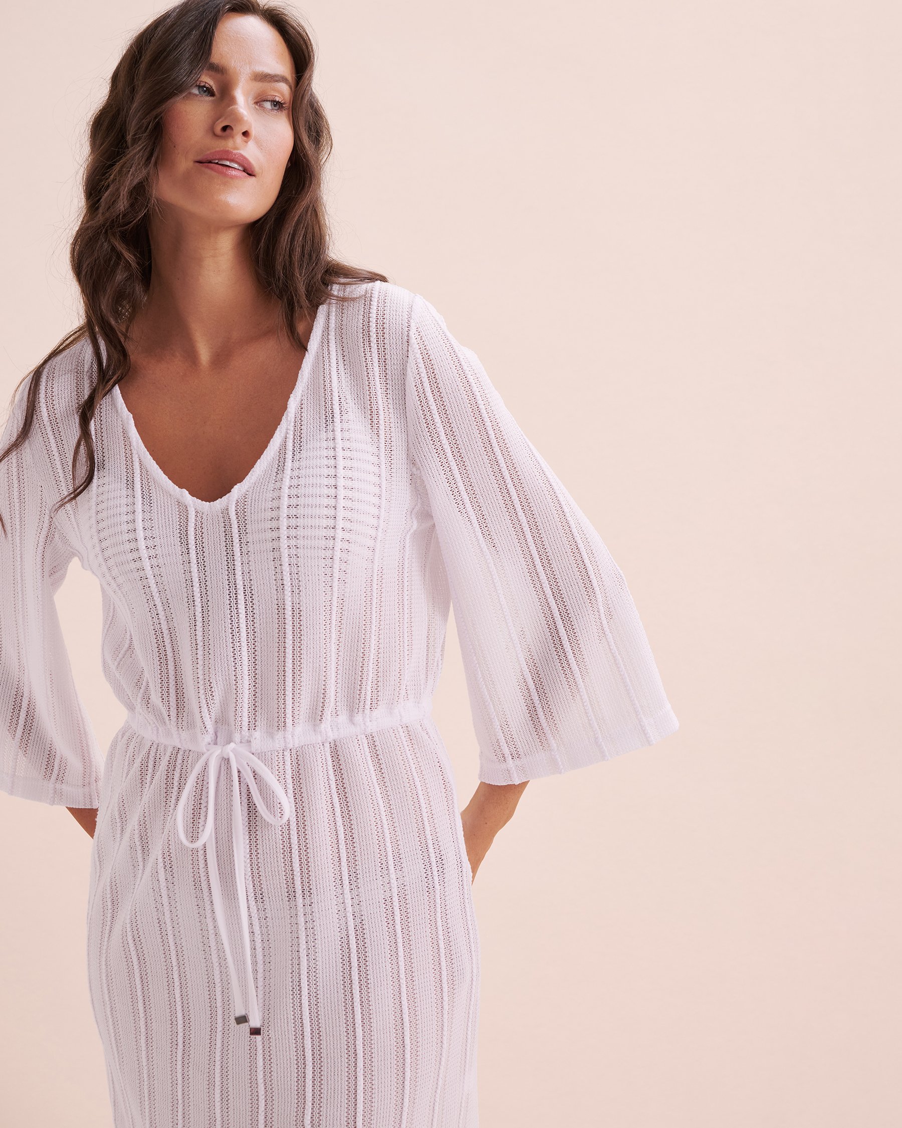 OFF THE BEACH Long Sleeve Crochet Tunic White 02400042 - View9