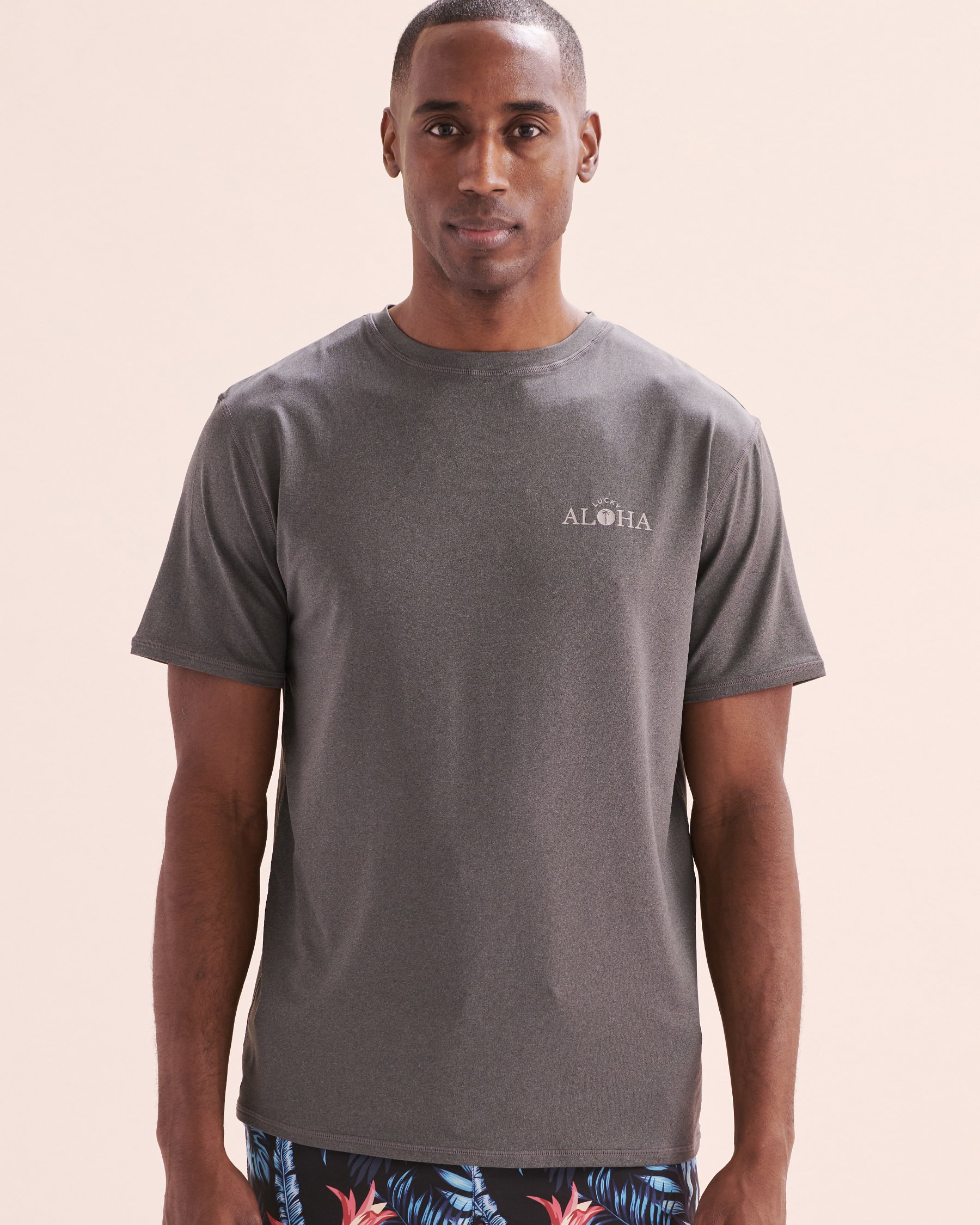 LUCKY ALOHA Interval Short Sleeve Rashguard Black INT7490 - View4