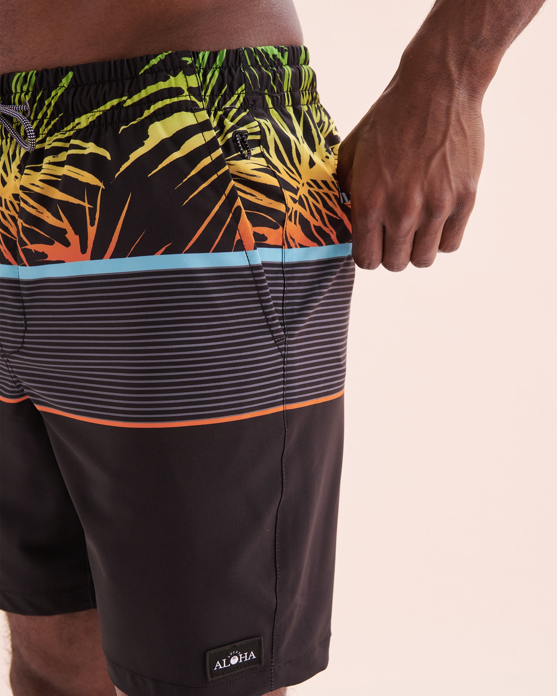 LUCKY ALOHA Rays Volley Swimsuit Black RYS1350 - View3