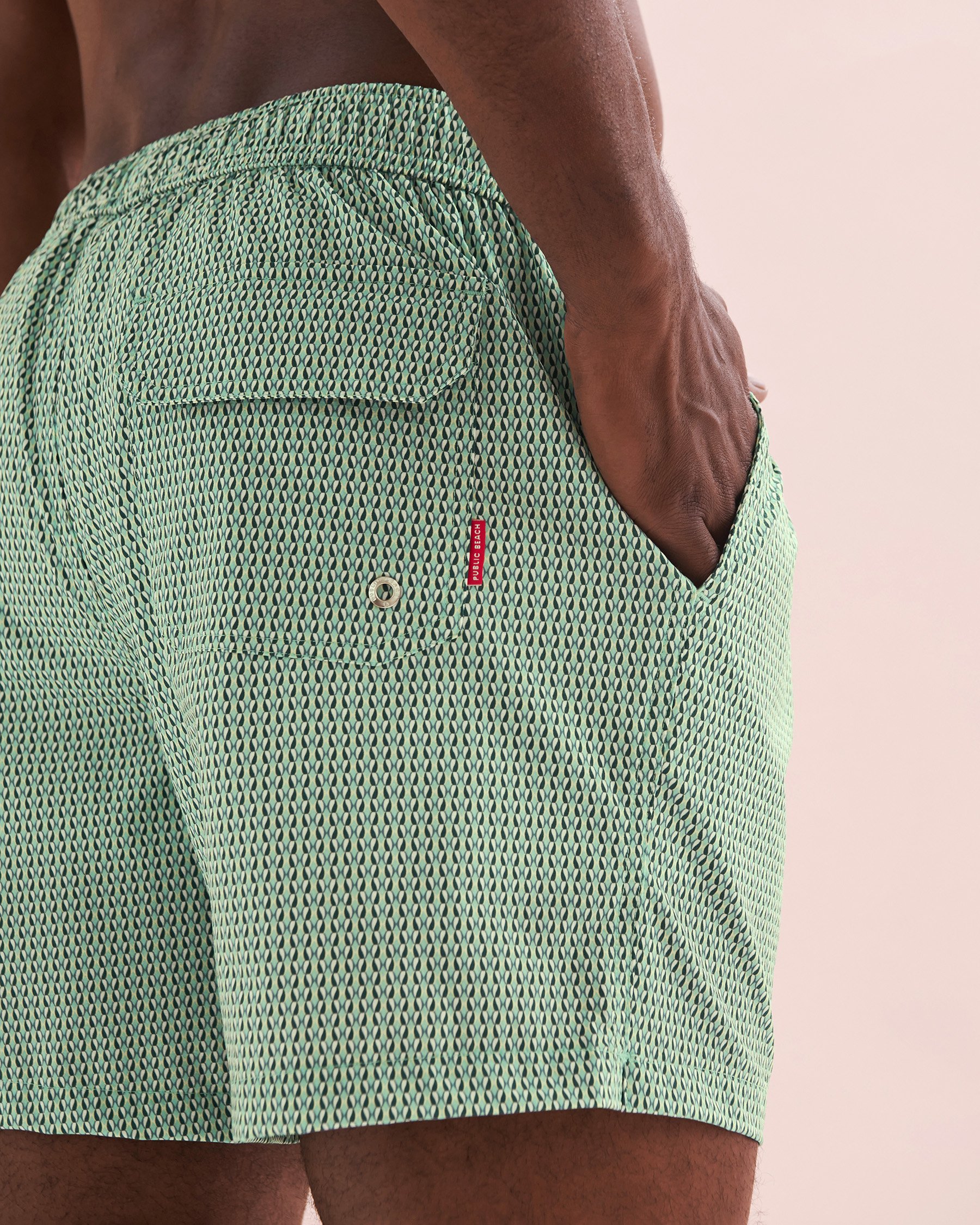 PUBLIC BEACH Micro Geo Volley Swimsuit Green PB7612BIK - View3