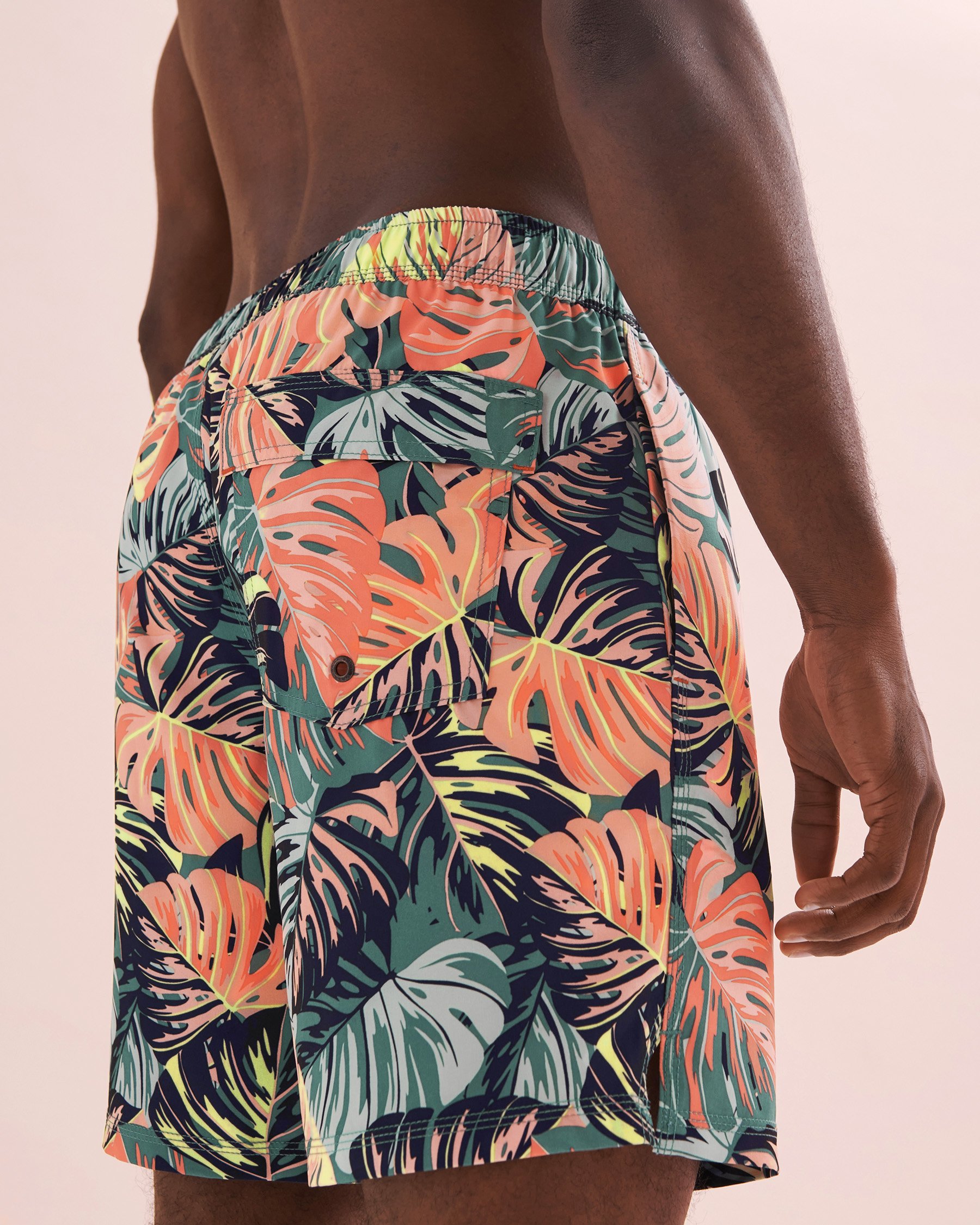 SAXX Oh Buoy Volley Swimsuit Orange Tropical Leaves SXSW04L - View2