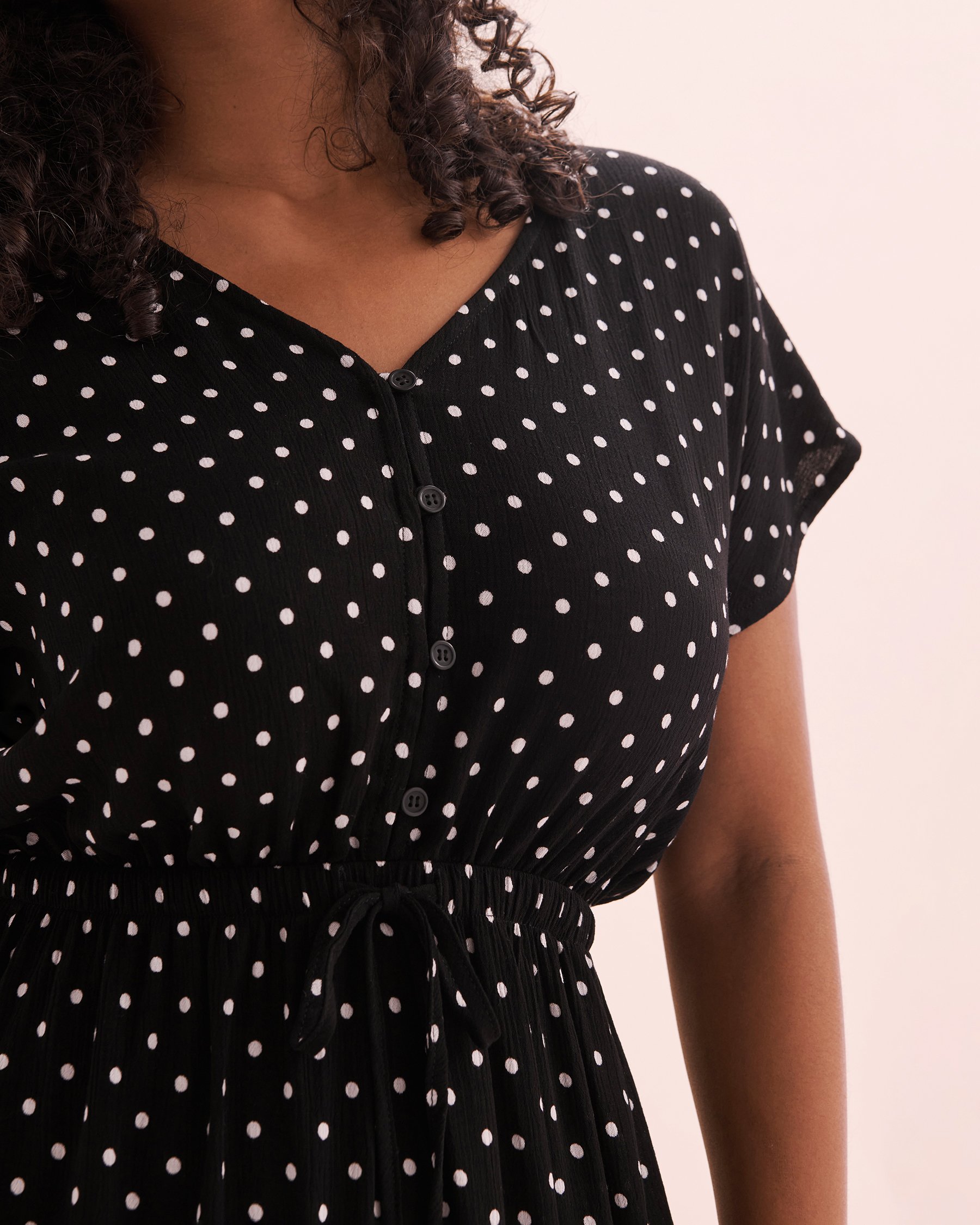 TROPIK Polka-Dot Gauze Short Dress Polka Dot 02300137 - View3