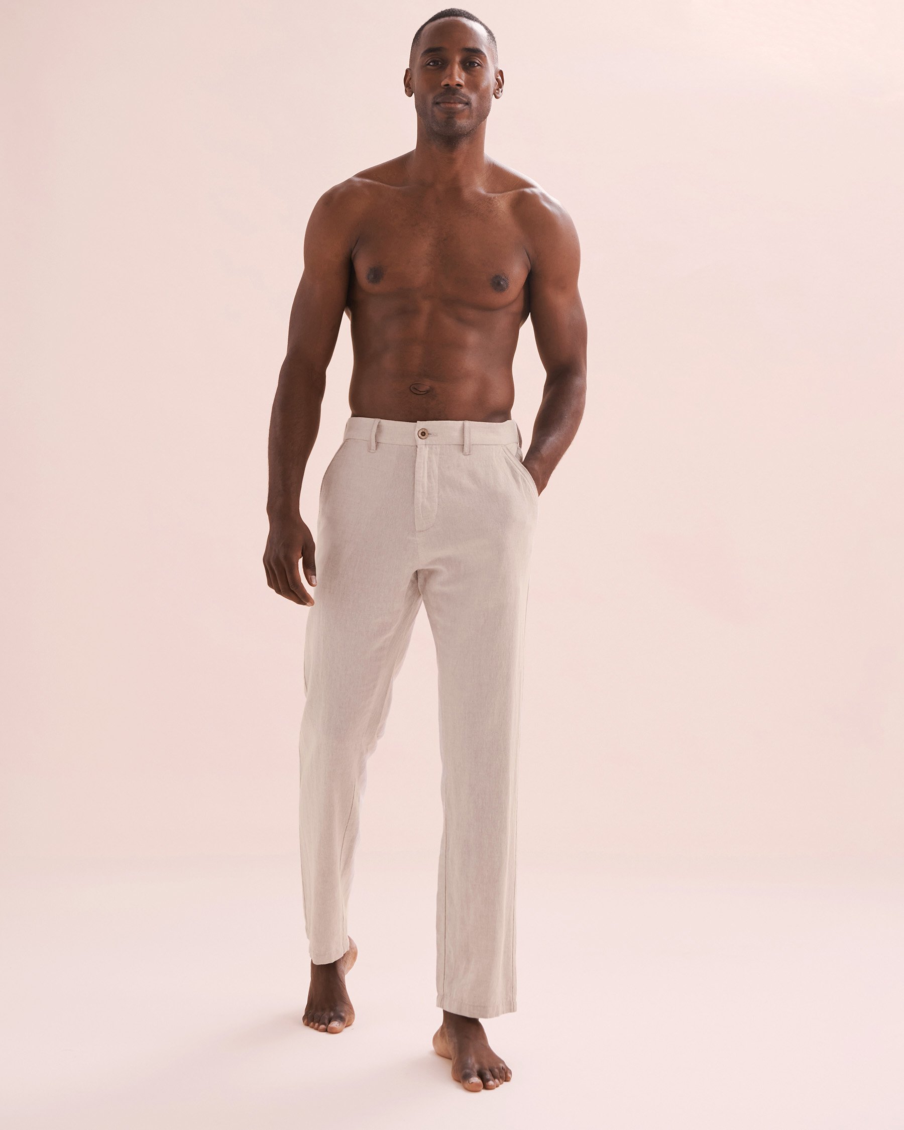 PUBLIC BEACH Linen Pants Off-white PB7101BIK - View4