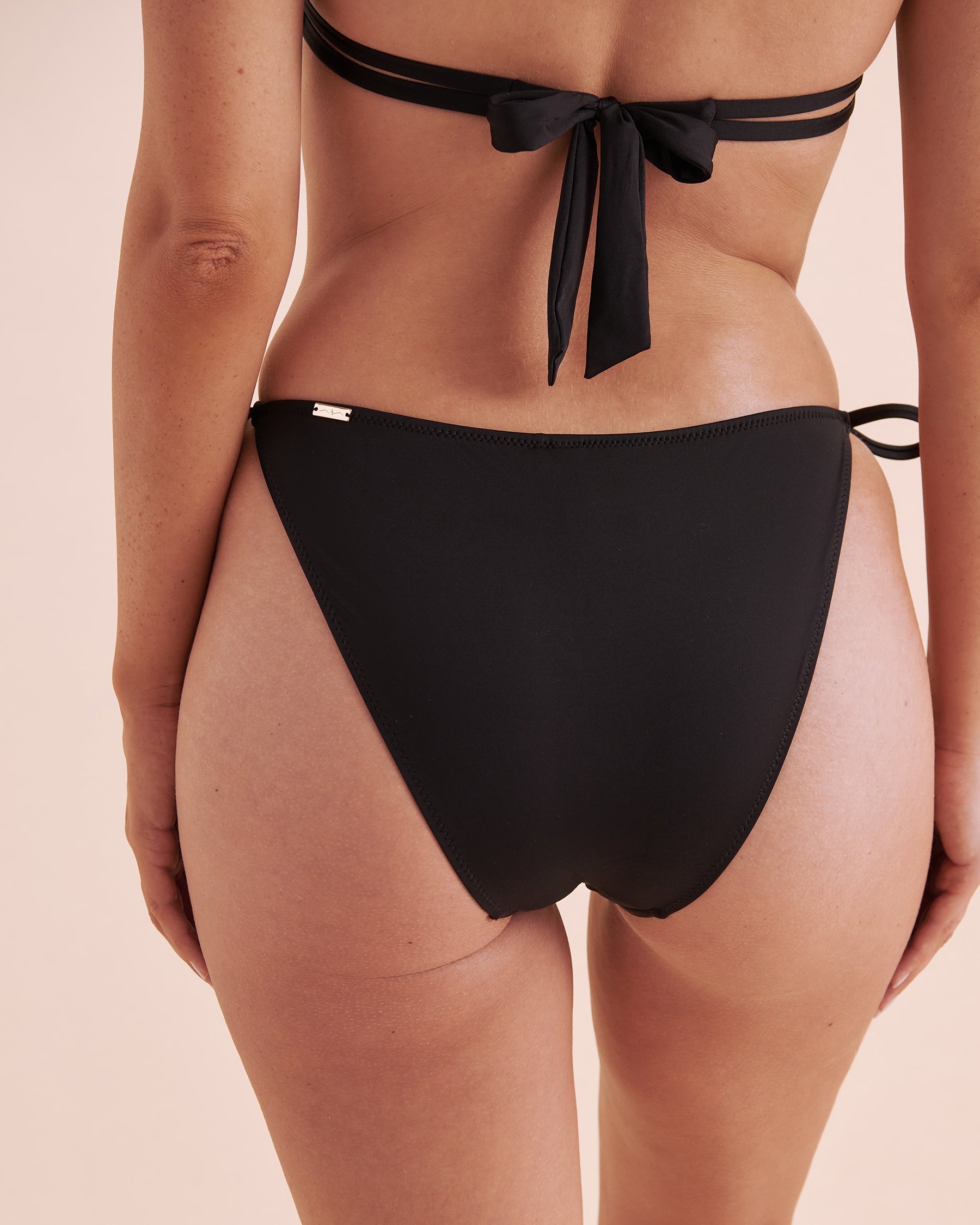 SANTEMARE Brazilian Bikini Bottom with Rosette Detail Black 01300356 - View5