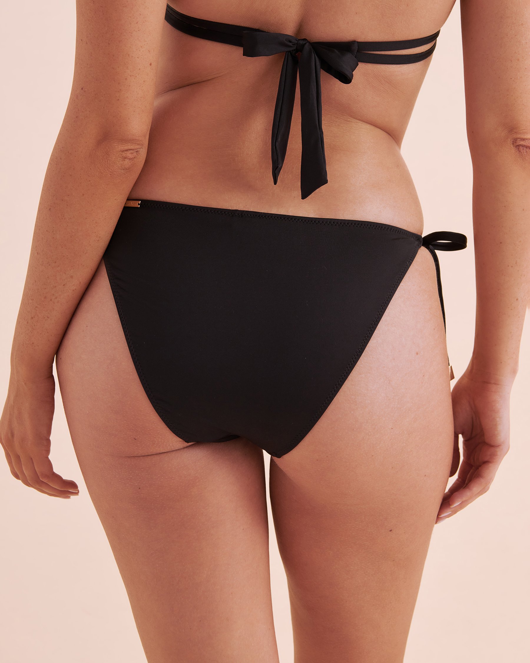 SANTEMARE Brazilian Bikini Bottom with Rosette Detail Black 01300356 - View8