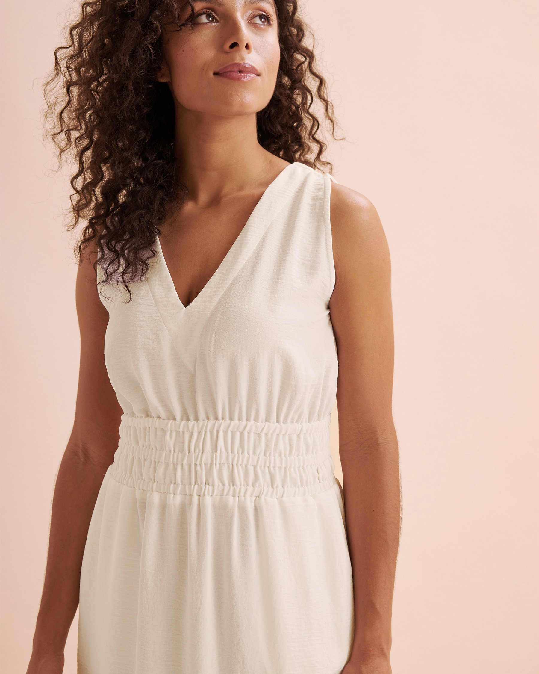 TURQUOISE COUTURE Short Crinkle Dress White 02300139 - View3