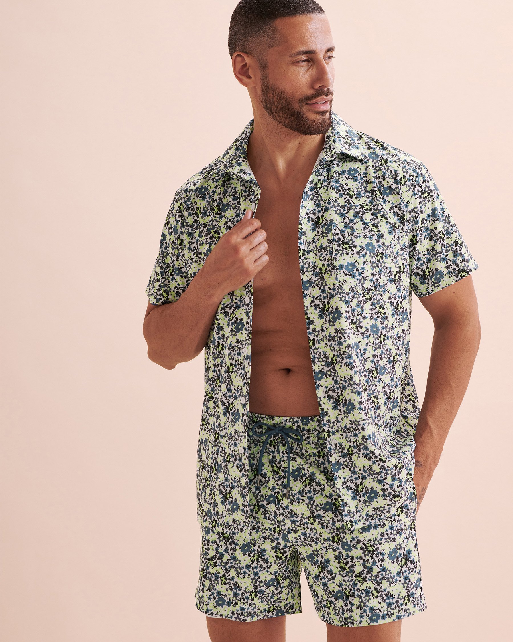 HAMABE Short Sleeve Shirt Ditsy Flowers 04100025 - View5