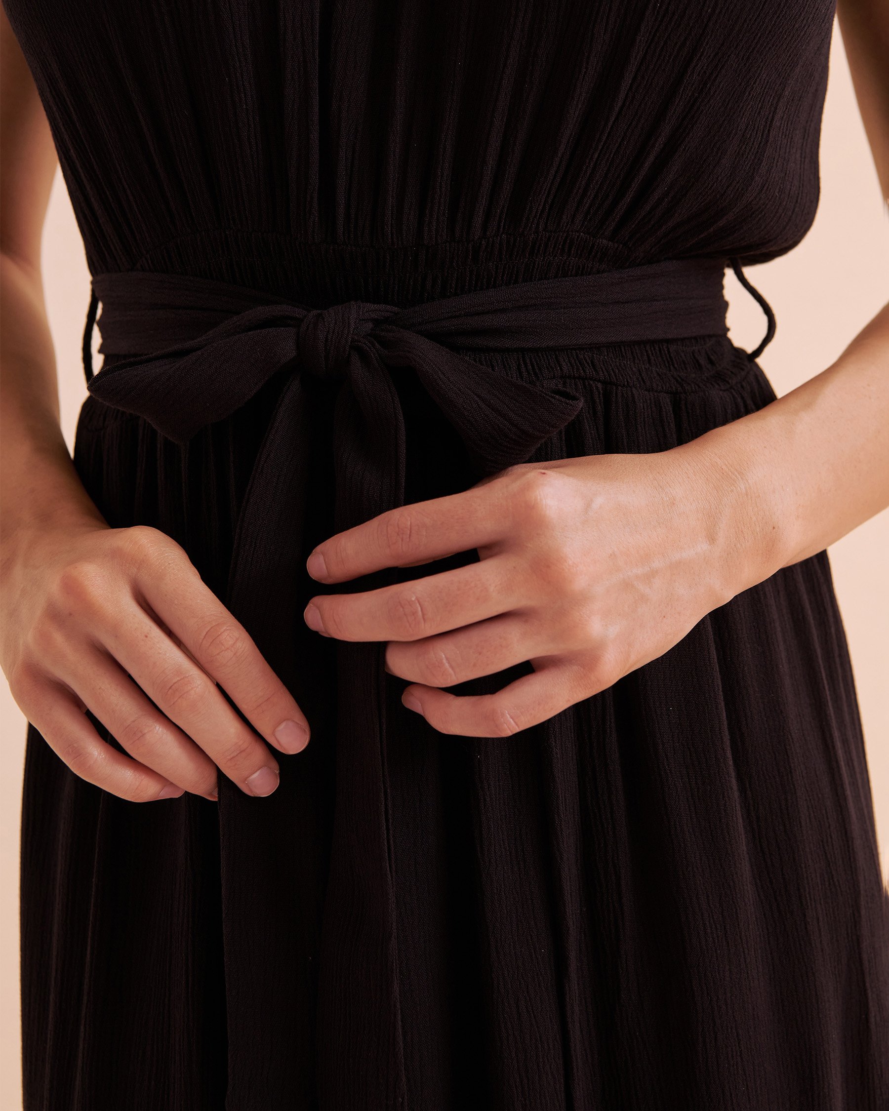 TROPIK Gauze Long Dress Black 02300136 - View7