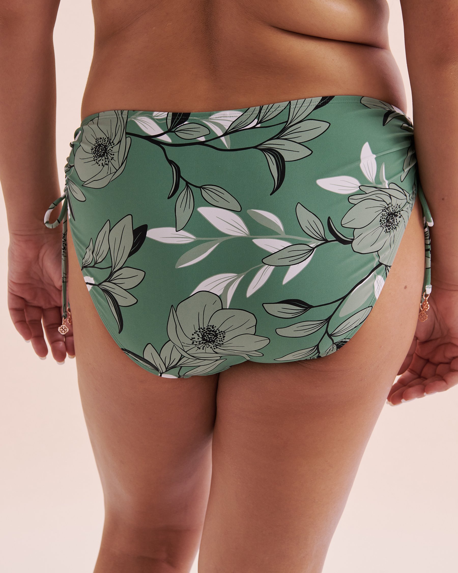 TURQUOISE COUTURE Botanical Dream Side Tie Bikini Bottom Botanical Green 01300369 - View12