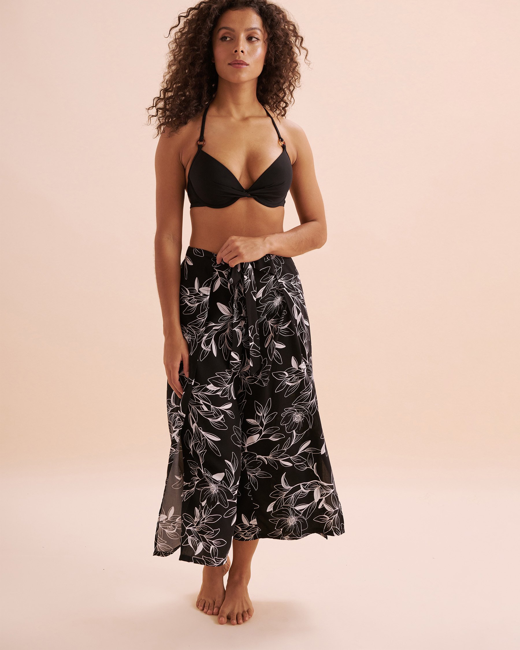 TURQUOISE COUTURE Wrap Around Wide Leg Pants Botanical Green 02200077 - View4