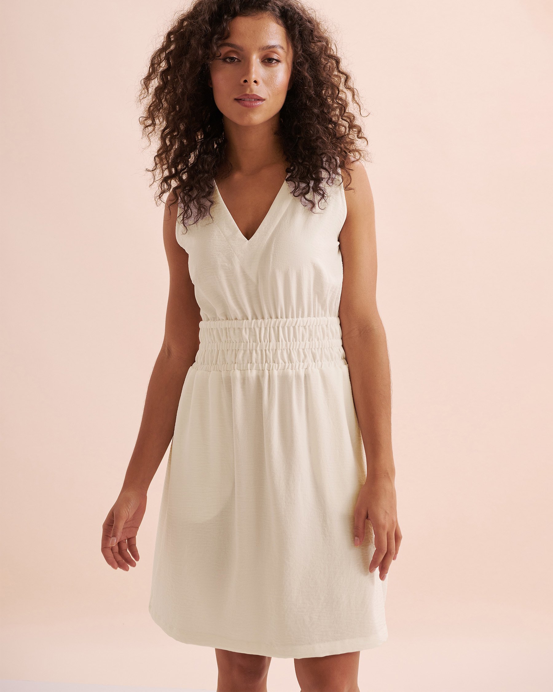 TURQUOISE COUTURE Short Crinkle Dress White 02300139 - View1