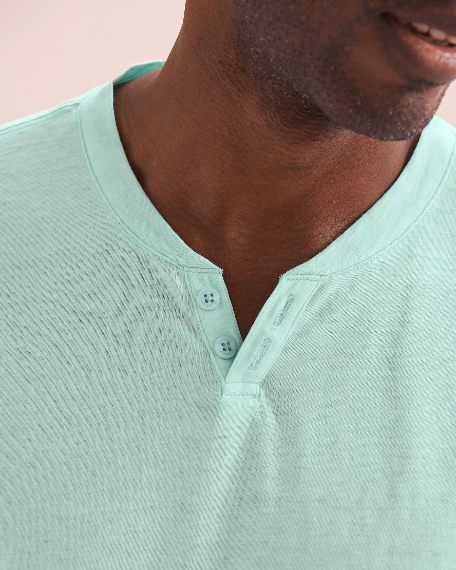 VINTAGE SUMMER Mens Slub T-shirt Mint Green V82703 - View3