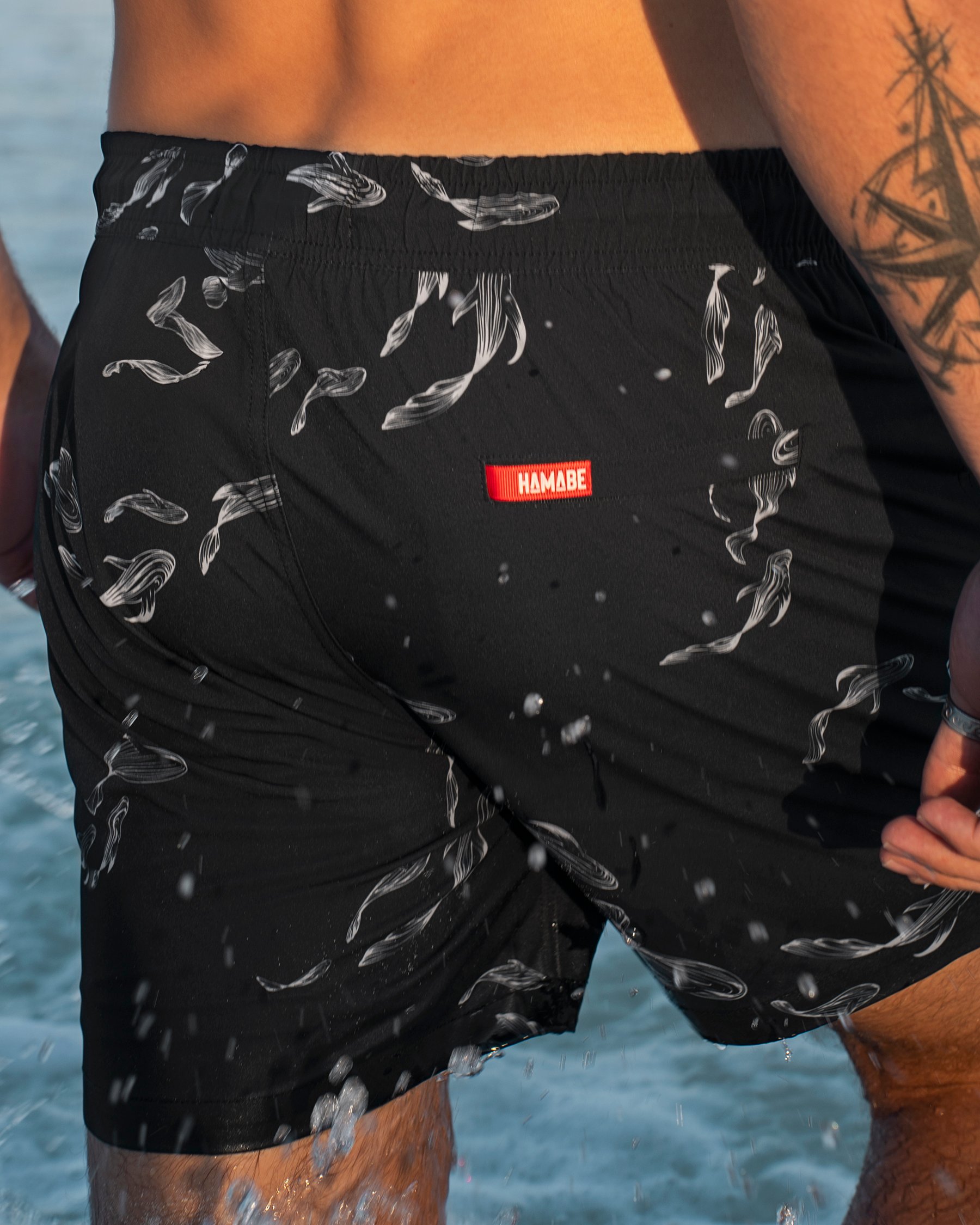 HAMABE Maillot volley Imprimé poisson noir 03100043 - View2