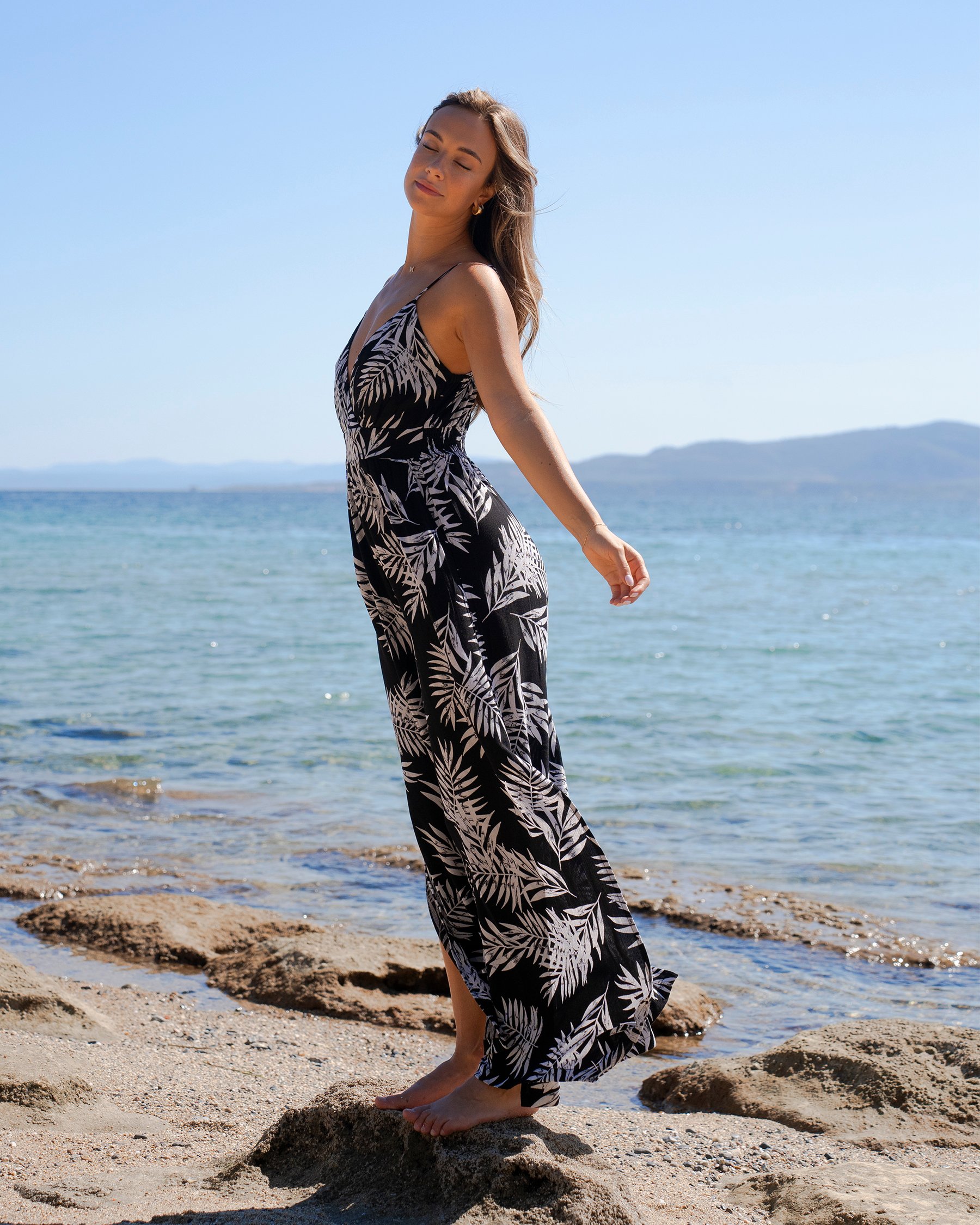 OFF THE BEACH Tropical Foliage Sleeveless Jumpsuit Tropical foliage print 02300143 - View1